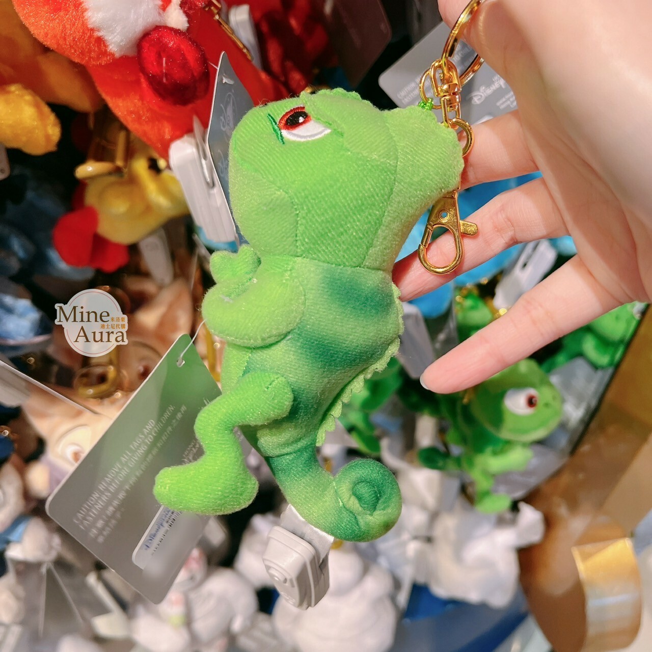 變色龍 帕斯卡 Pascal 皺眉造型 絨毛 鑰匙圈 吊飾 魔髮奇緣 Tangled -香港迪士尼樂園