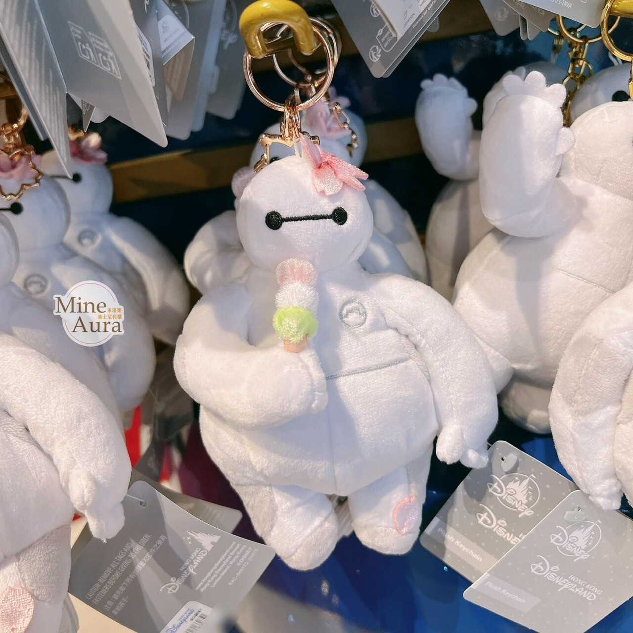 杯麵 Baymax 吃三色冰淇淋 造型 絨毛 鑰匙圈 吊飾 大英雄天團 Big Hero 6 -香港迪士尼樂園