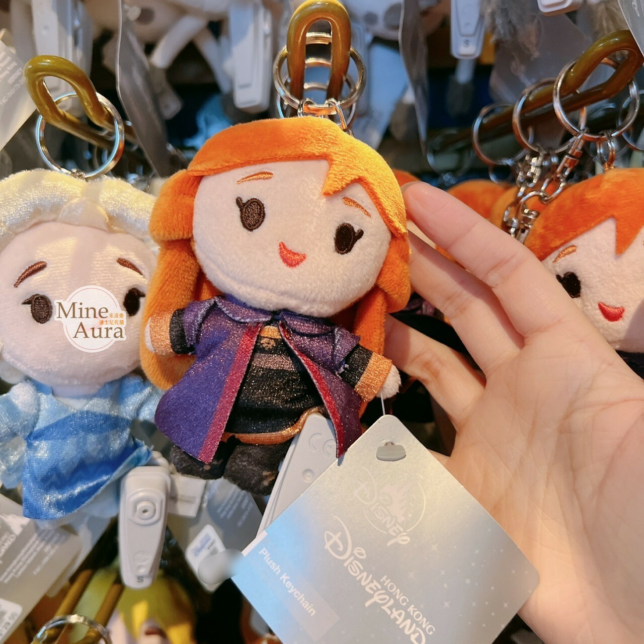 Q版 安娜Anna 絨毛 鑰匙圈 吊飾 冰雪奇緣 Frozen -香港迪士尼樂園