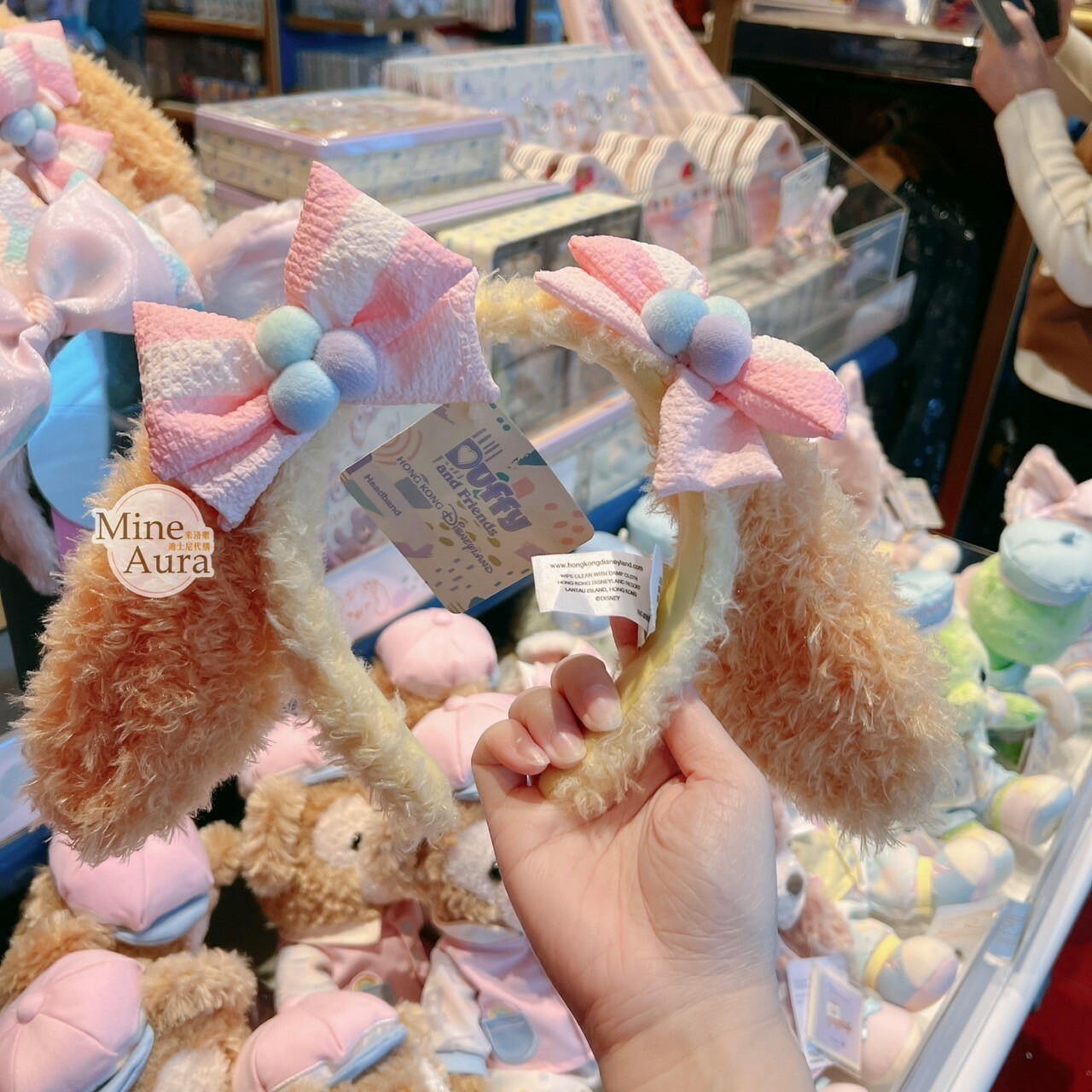 達菲 Duffy 與好友們 快樂相傳 smiles go around 可琦安 餅乾 CookieAnn 絨毛立體耳朵 造型 髮圈 髮箍 -香港迪士尼樂園