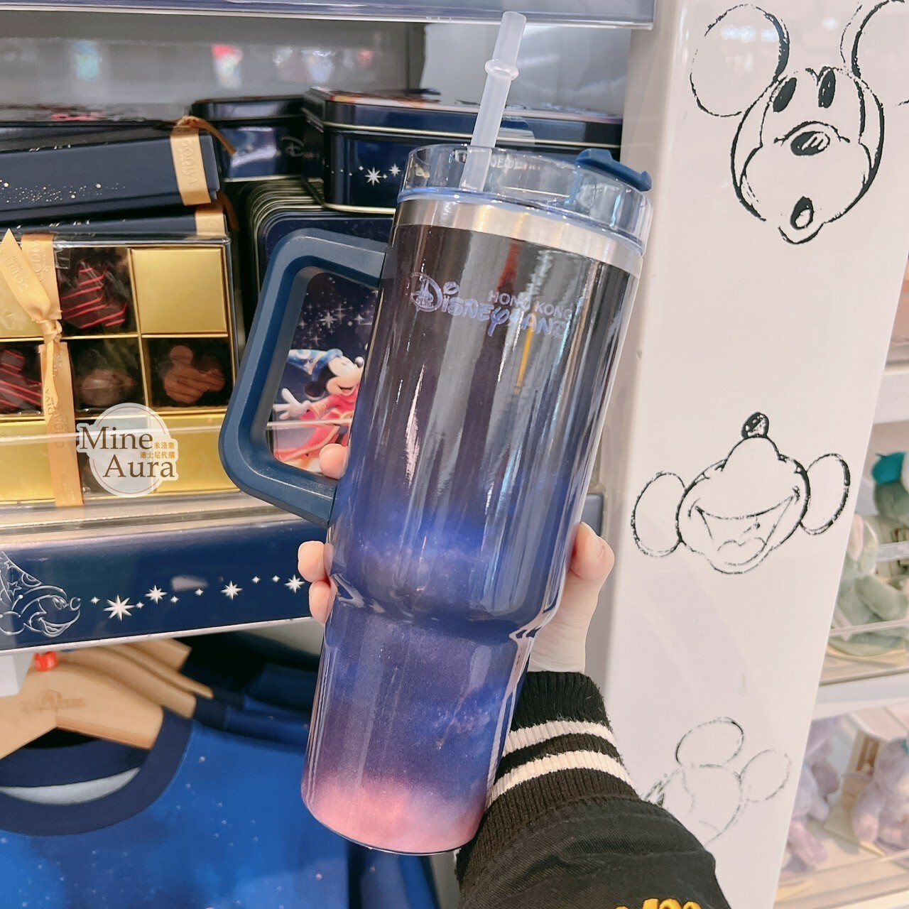 魔法師 米奇 Mickey 主題系列 圖案 手把設計 大容量 吸管 水杯 -香港迪士尼樂園