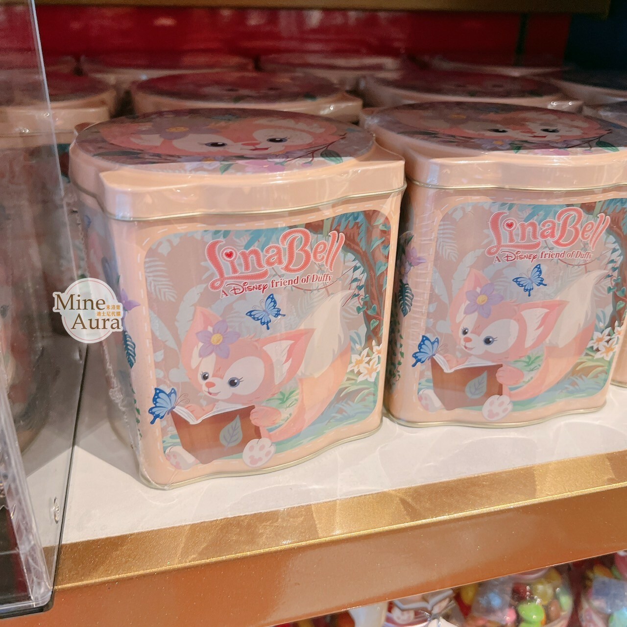玲娜貝兒 Lina bell 大頭圖案 曲奇餅 餅乾 造型 鐵盒 -香港迪士尼樂園