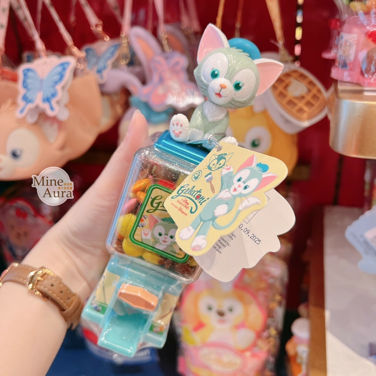 傑拉托尼 畫家貓 Gelatoni 扭蛋機造型 糖果盒 -香港迪士尼樂園