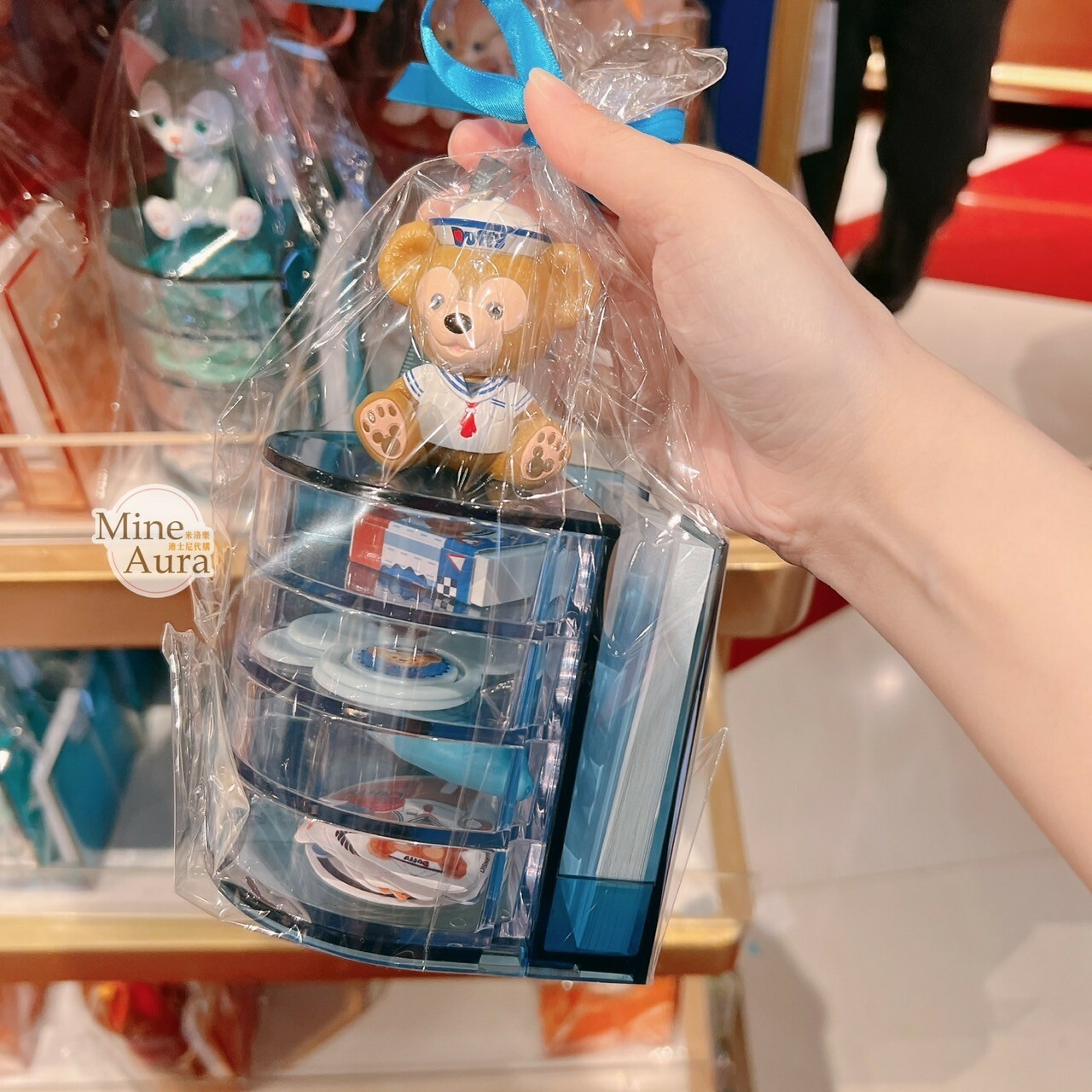 達菲 Duffy 立體公仔造型 文具組 收納盒 -香港迪士尼樂園