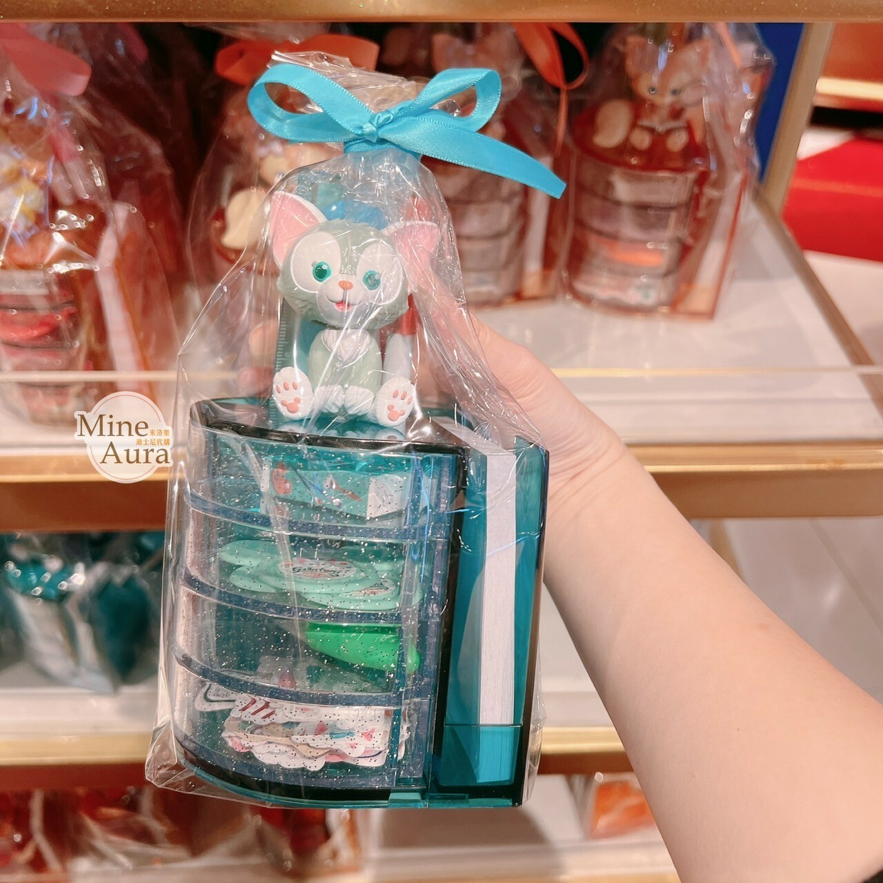 傑拉托尼 畫家貓 Gelatoni 立體公仔造型 文具組 收納盒 -香港迪士尼樂園