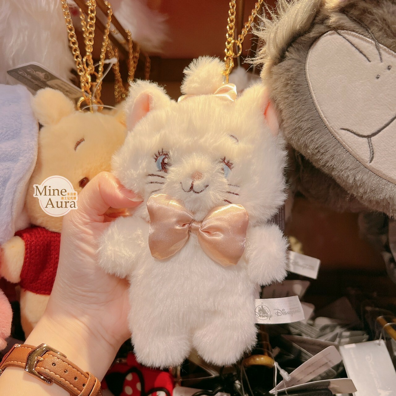 瑪莉貓 Marie 絨毛造型 鑰匙圈 吊飾 折疊收納 環保 購物袋 貓兒歷險記 The Aristocats -香港迪士尼樂園
