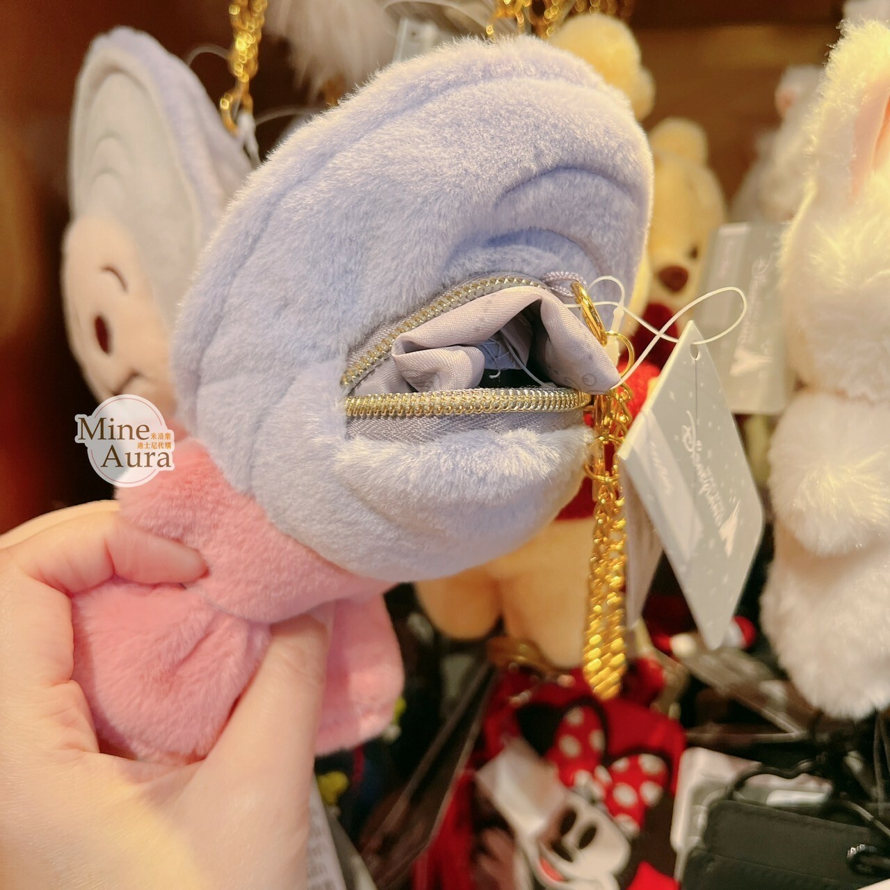 牡蠣寶寶 絨毛造型 鑰匙圈 吊飾 折疊收納 環保 購物袋 愛麗絲夢遊仙境 Alice in Wonderland -香港迪士尼樂園