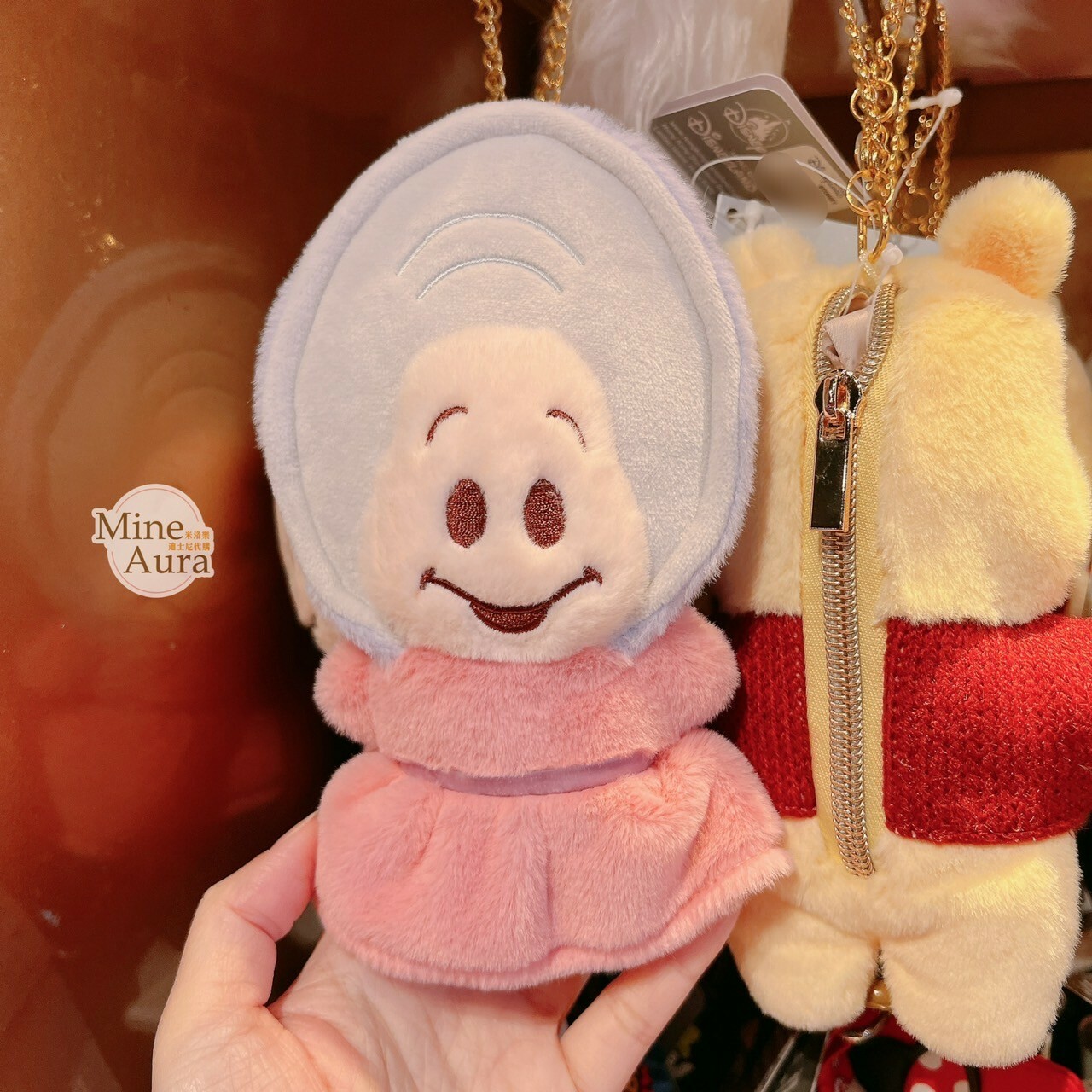 牡蠣寶寶 絨毛造型 鑰匙圈 吊飾 折疊收納 環保 購物袋 愛麗絲夢遊仙境 Alice in Wonderland -香港迪士尼樂園