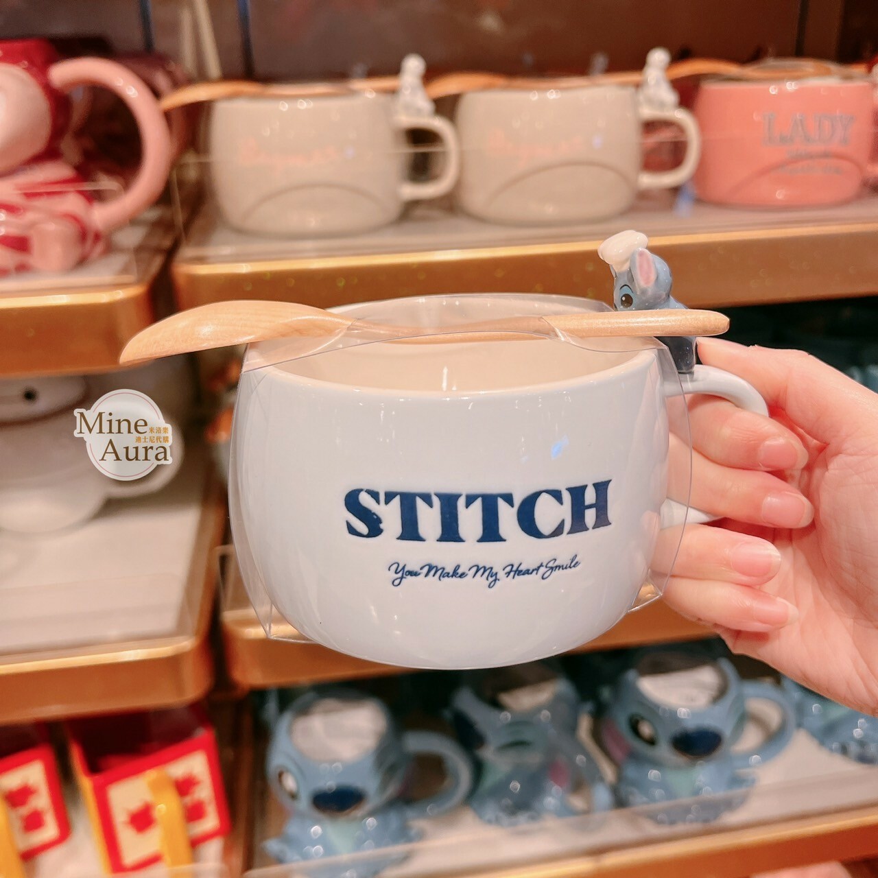 史迪奇 Stitch 立體公仔造型 湯勺+馬克杯 組 水杯 湯杯 星際寶貝 Lilo & Stitch -香港迪士尼樂園