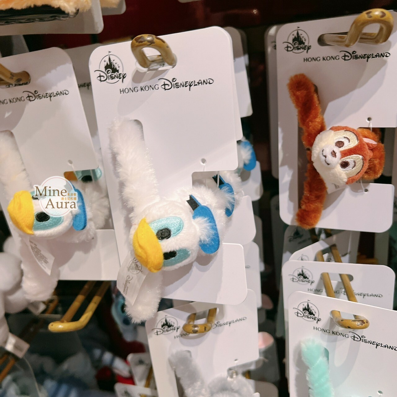 唐老鴨 Donald 大頭造型 絨毛 髮夾 髮抓 鯊魚夾 -香港迪士尼樂園