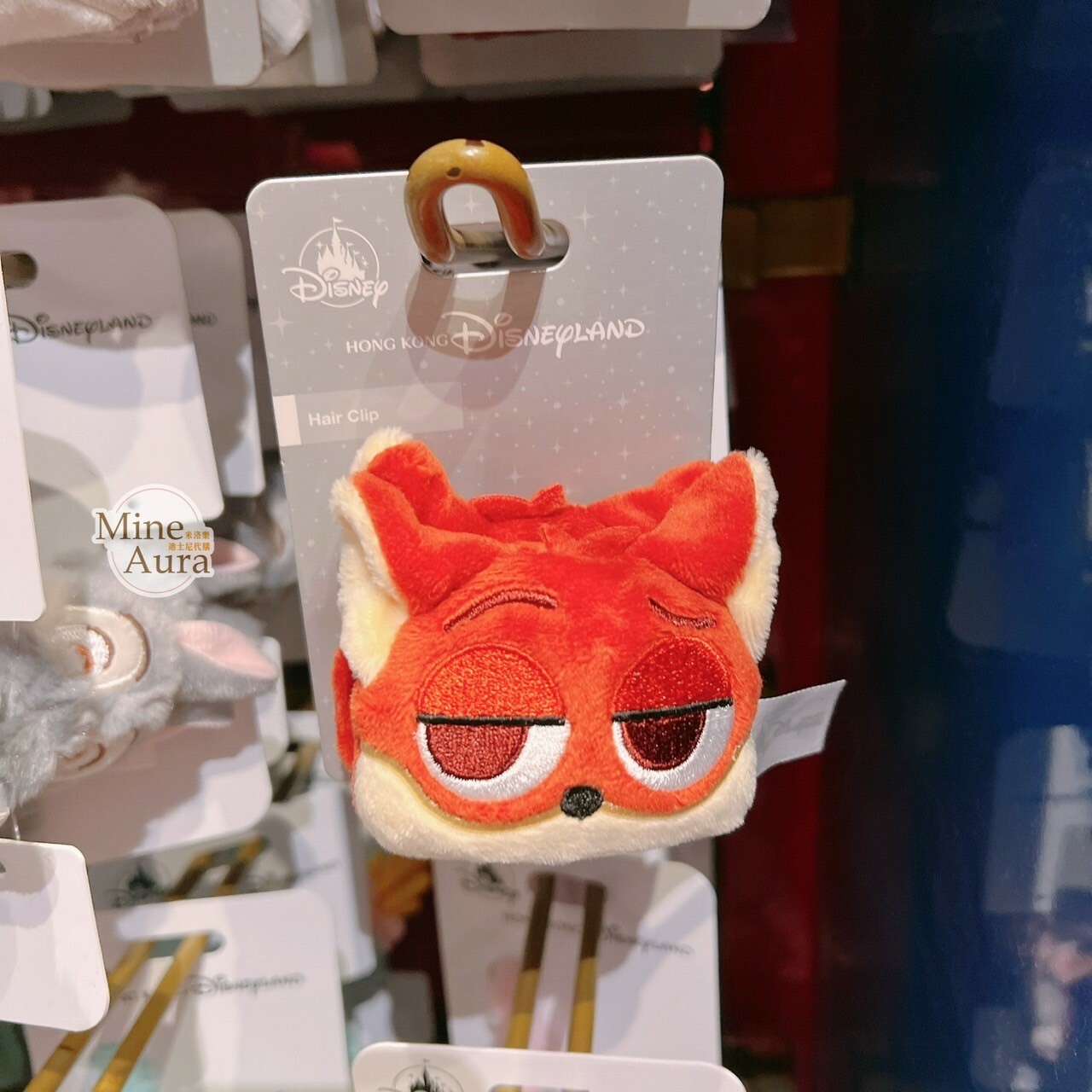 胡尼克 Nick 絨毛 造型 髮夾 髮抓 動物方城市 Zootopia -香港迪士尼樂園