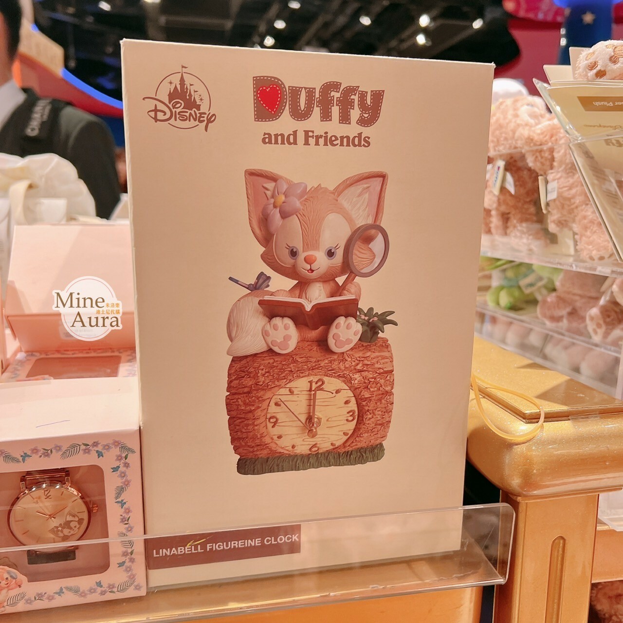 玲娜貝兒 LinaBell 坐姿看書造型 時鐘 桌鏡 擺飾品 -香港迪士尼樂園