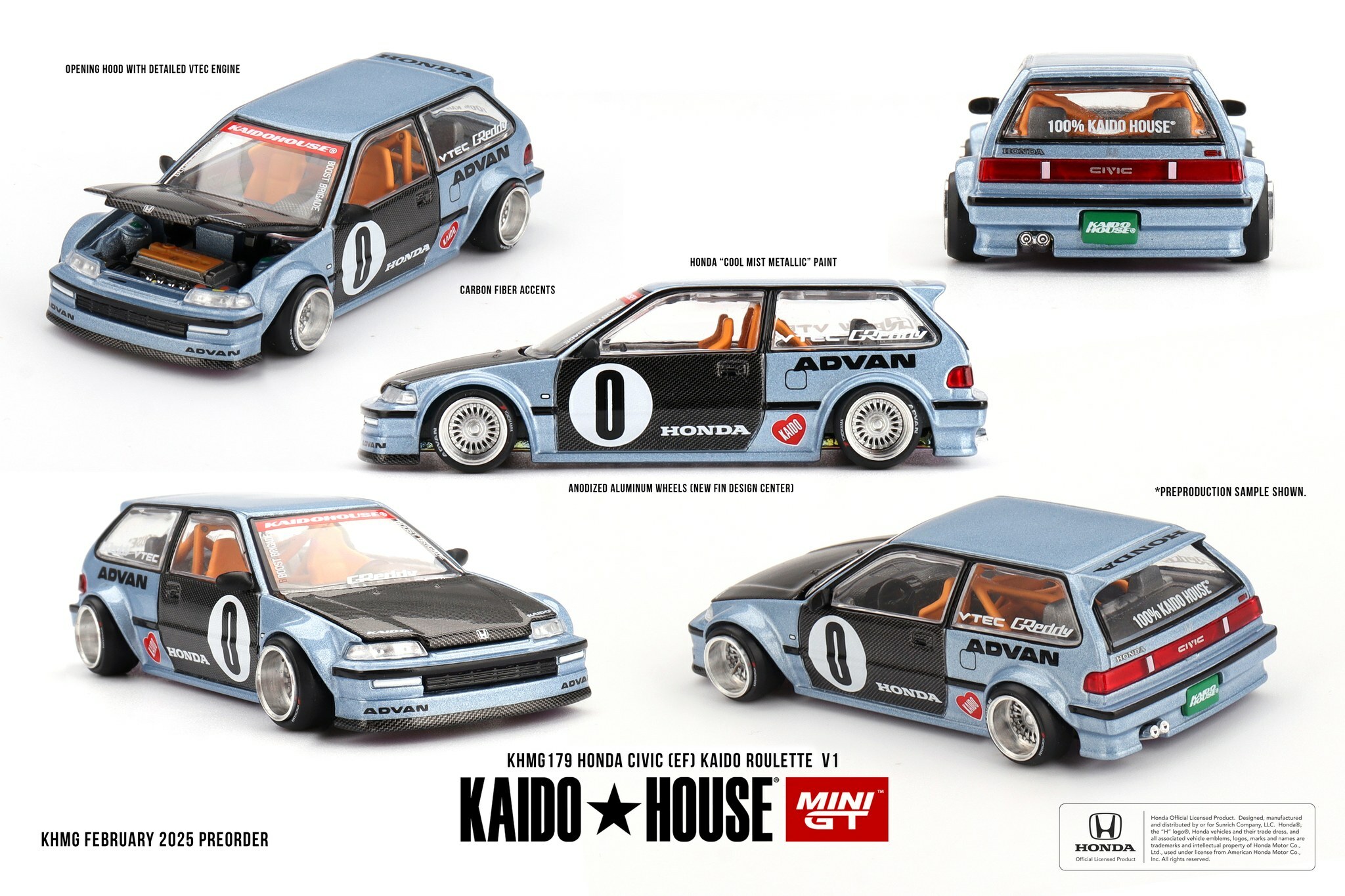 【預訂】Mini GT x Kaido House Honda Civic (EF) Kaido Roulette  V1