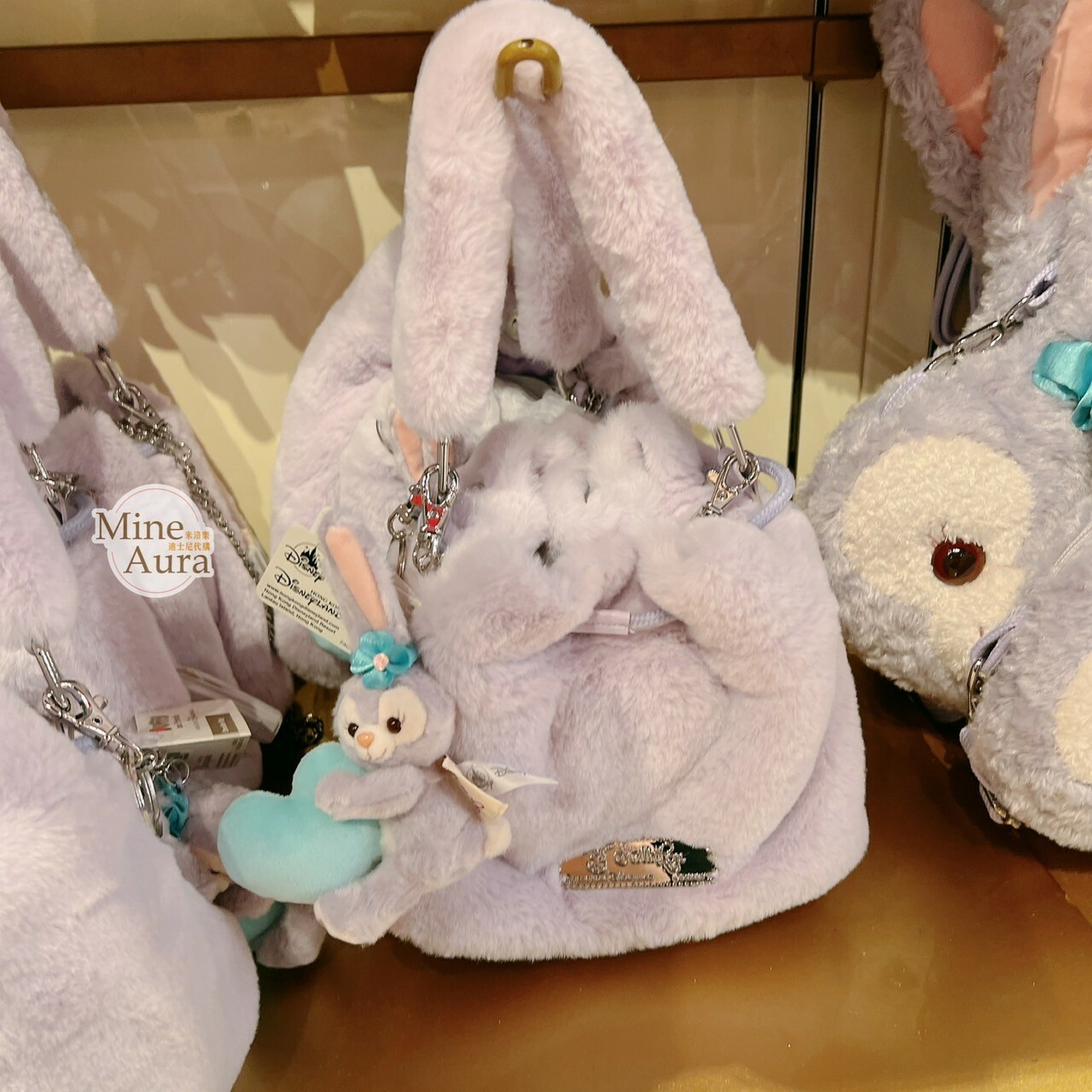 史黛拉露 星黛露 StellaLou 附抱抱愛心吊飾 絨毛 毛毛 束口 手提包 水桶包 斜背包 -香港迪士尼樂園