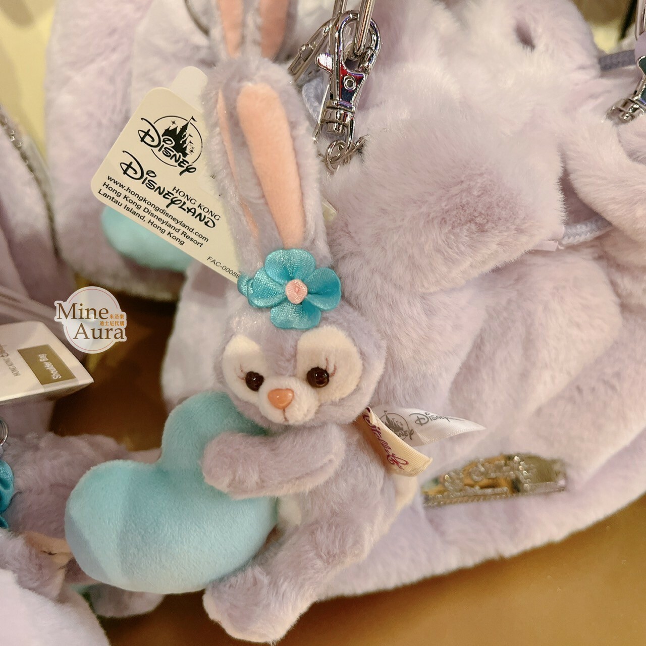 史黛拉露 星黛露 StellaLou 附抱抱愛心吊飾 絨毛 毛毛 束口 手提包 水桶包 斜背包 -香港迪士尼樂園