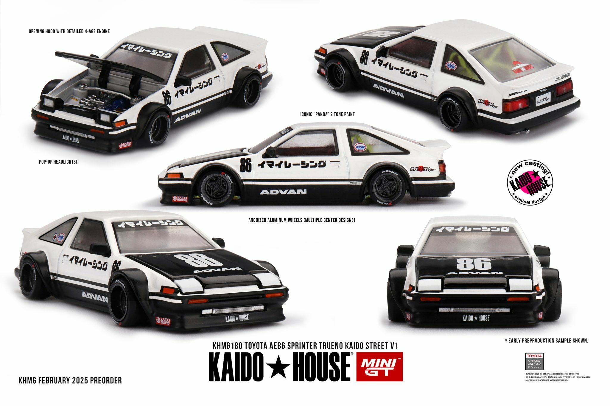 【預訂】Mini GT x Kaido Toyota AE86 Sprinter Trueno Kaido Street V1