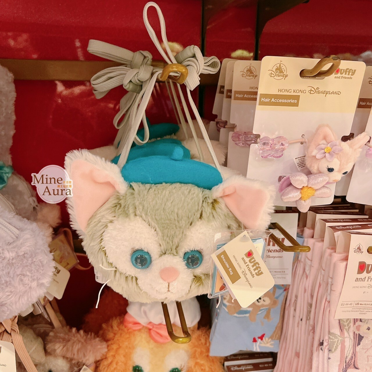 傑拉托尼 畫家貓 Gelatoni 大頭 絨毛 票卡包 掛脖 -香港迪士尼樂園