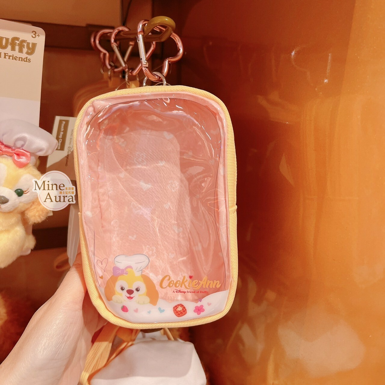 可琦安 餅乾 CookieAnn 圖案 拉鍊 收納 透明包 鑰匙圈 吊飾 -香港迪士尼樂園
