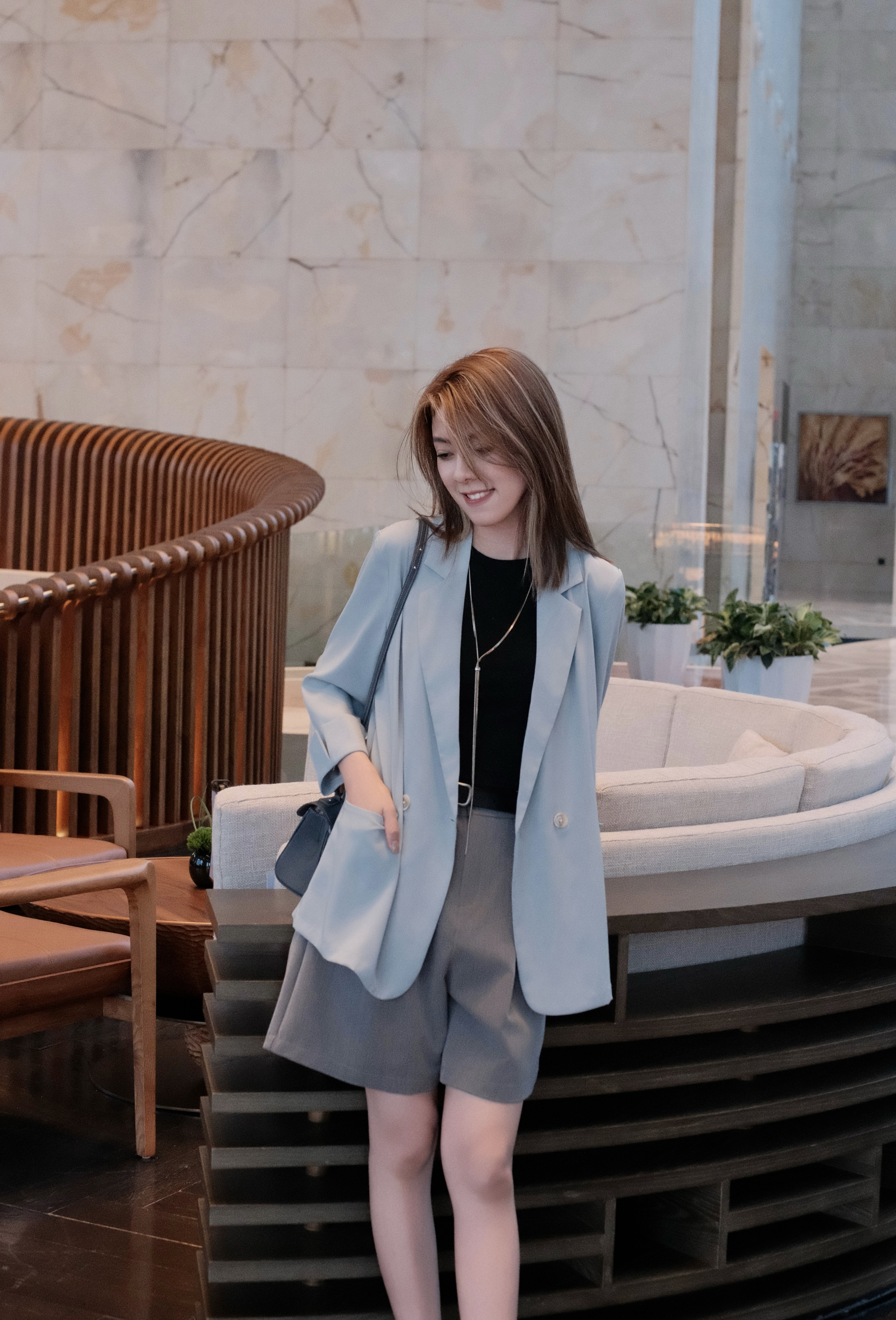 Tailored Striped A-Line Suit Shorts_PT247L01