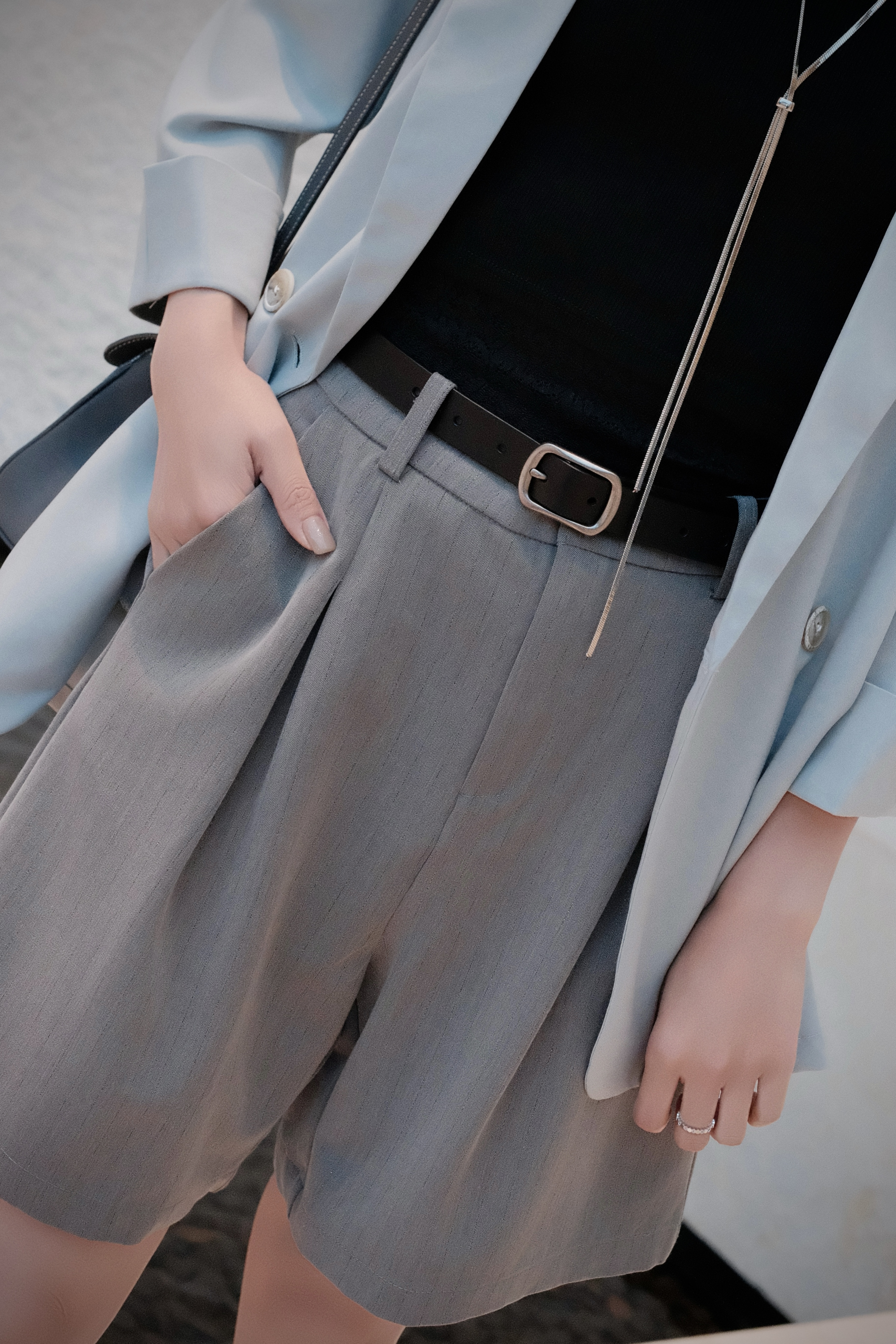 Tailored Striped A-Line Suit Shorts_PT247L01