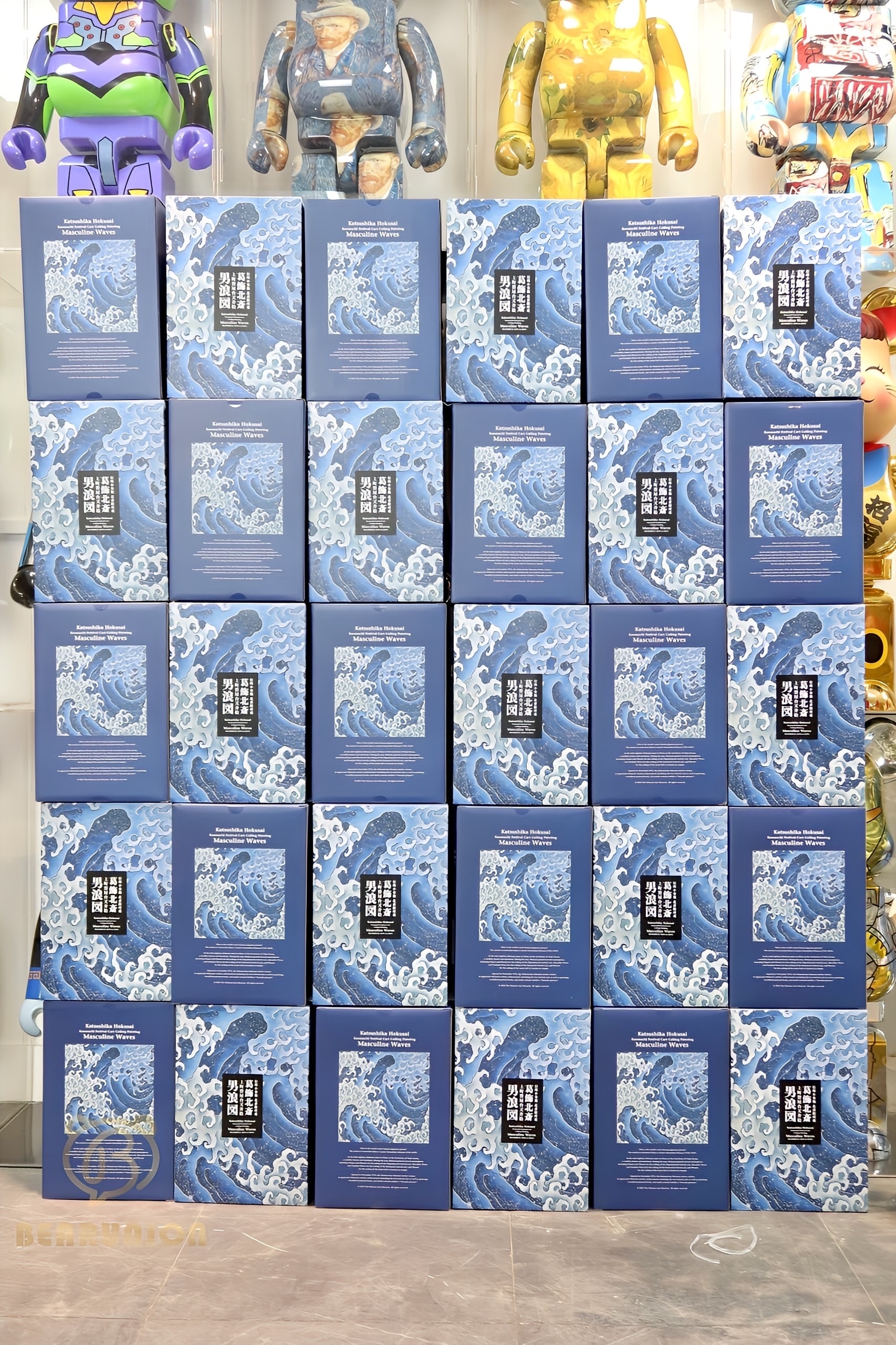 🥇現貨🥇Bearbrick 400% 100% 葛飾北斎上町祭屋台天井絵「男浪」