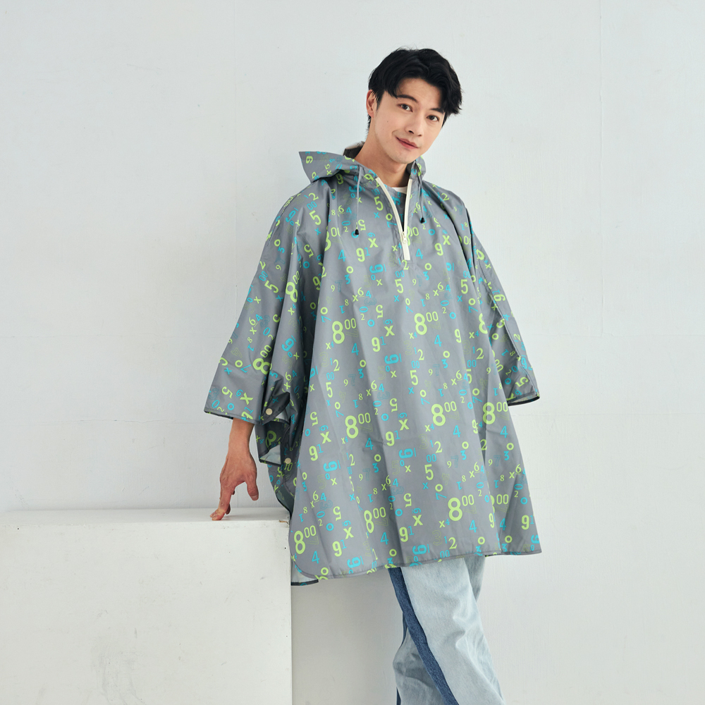 RAINSTORY披肩式斗蓬(數字方程式)