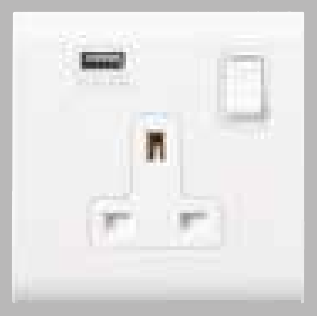 MK Essentials 意莎 13A單位連保護門有掣雙極插座連USB充電插座