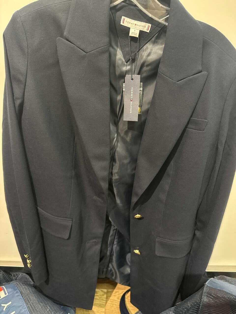 [U] TOMMY HILFIGER NAVY MEN'S WOOL BLAZER, 76J4850-410 (UTH302)