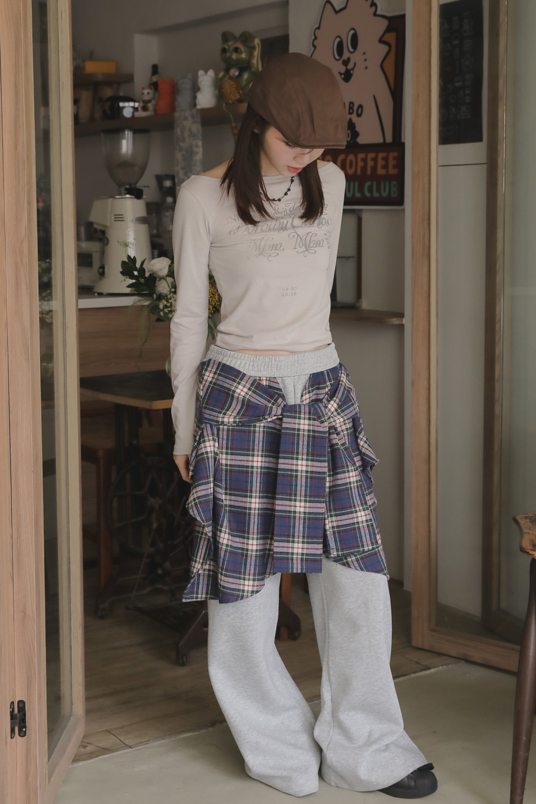 Check Double Track Pants #長褲