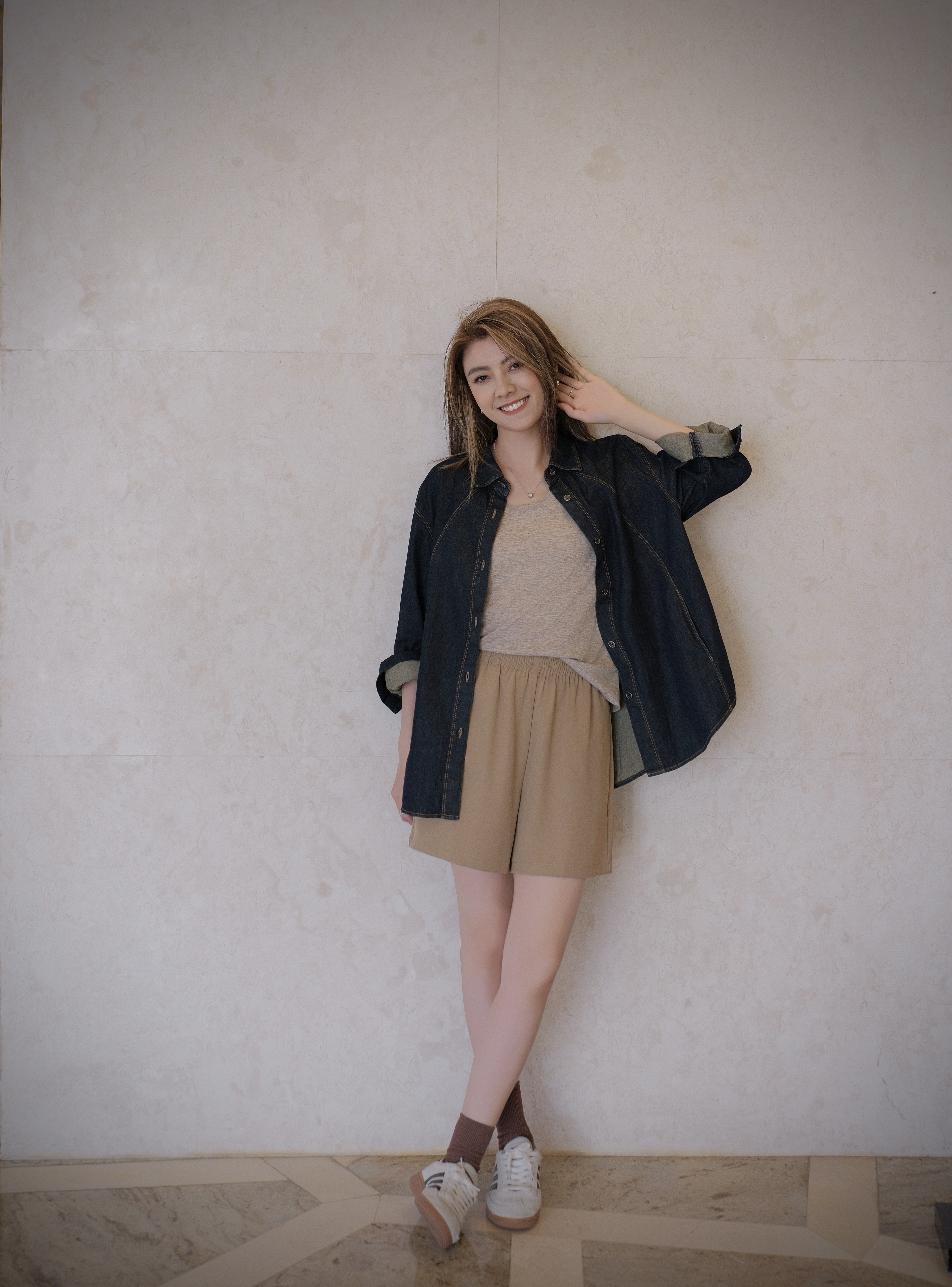 Elastic Waistband Relaxed Shorts_PT239L005