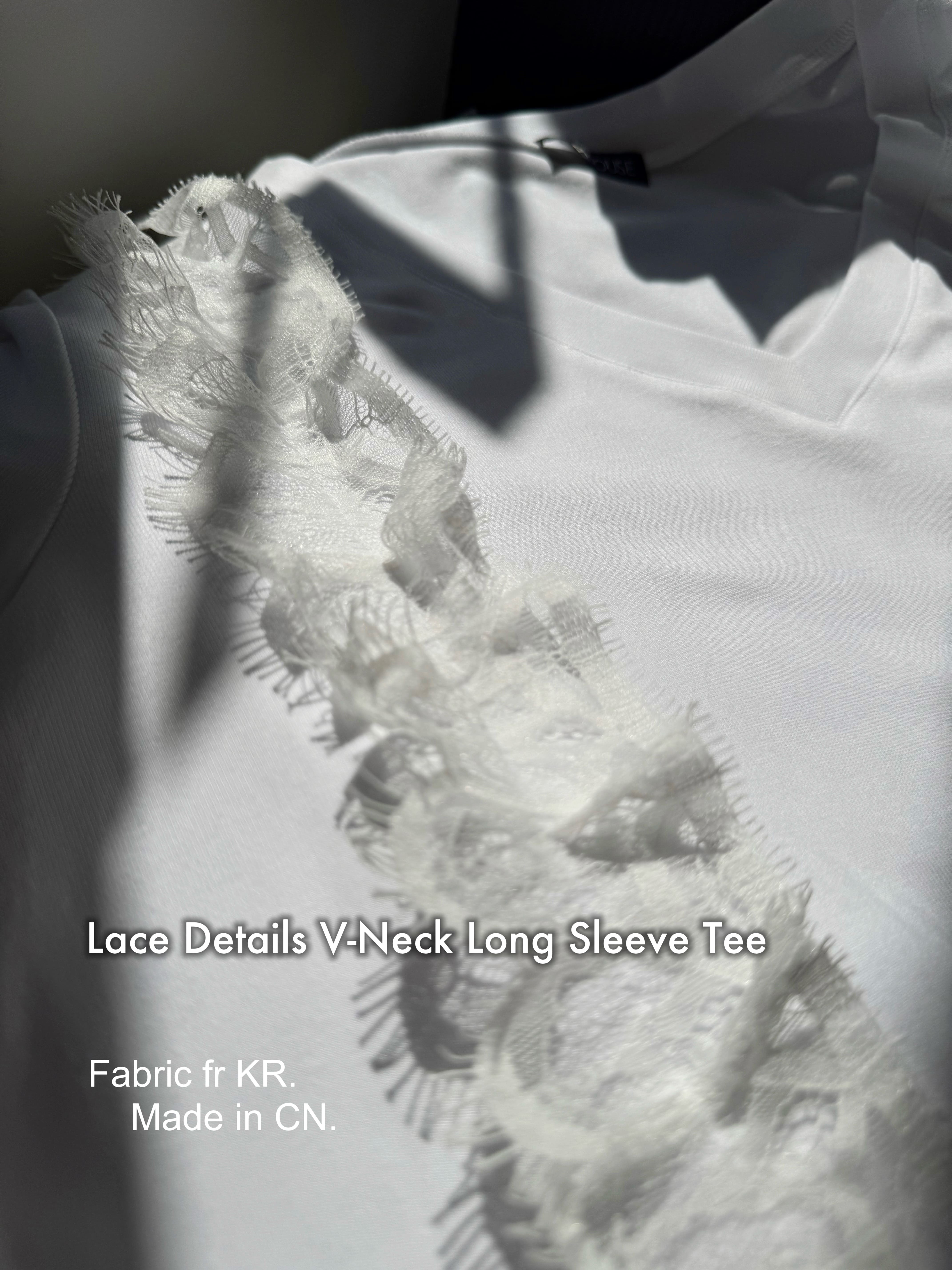 Lace Details V-Neck Long Sleeve Tee_TP253L06