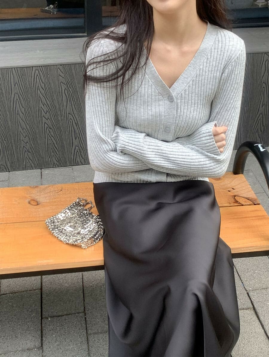 韓國Cherrykoko授權 溫柔基本款坑條排釦針織衫【MADE, CRKO】系列