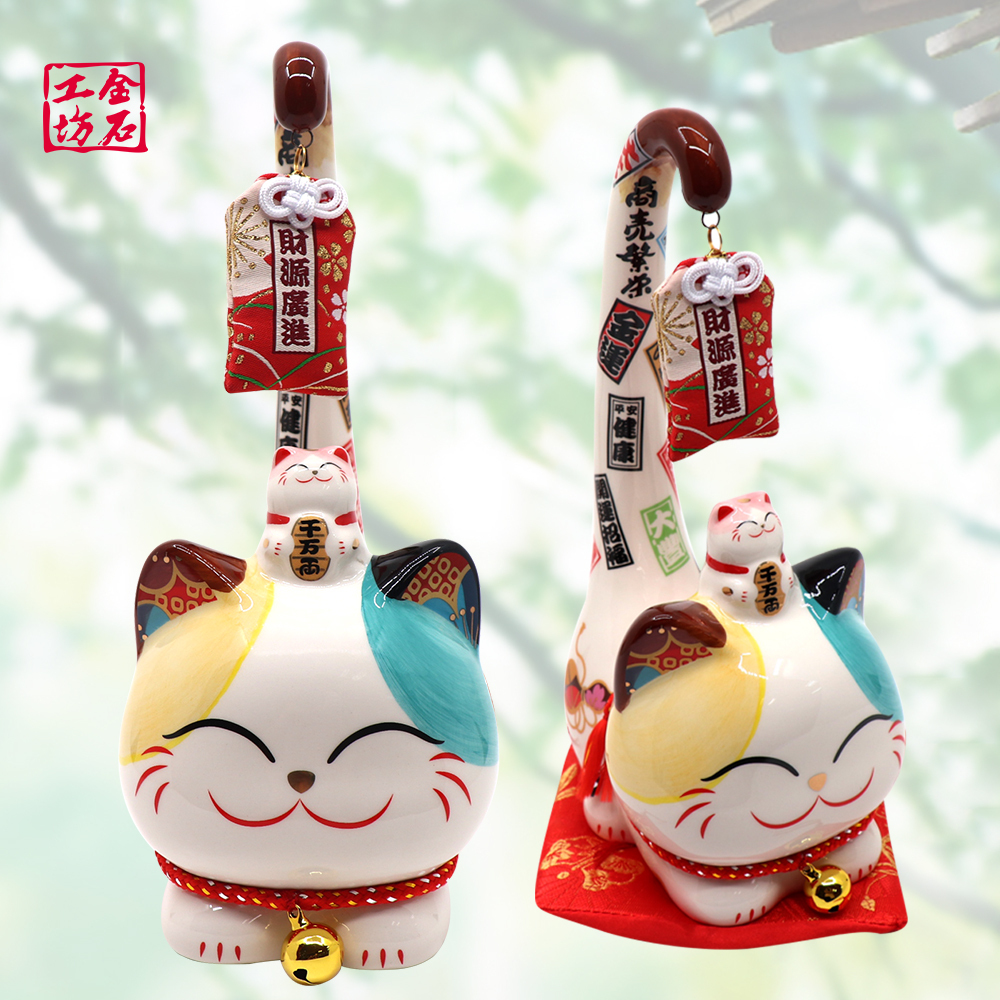 【金石工坊】金運招財長尾貓-中 2024新色(高24CM)