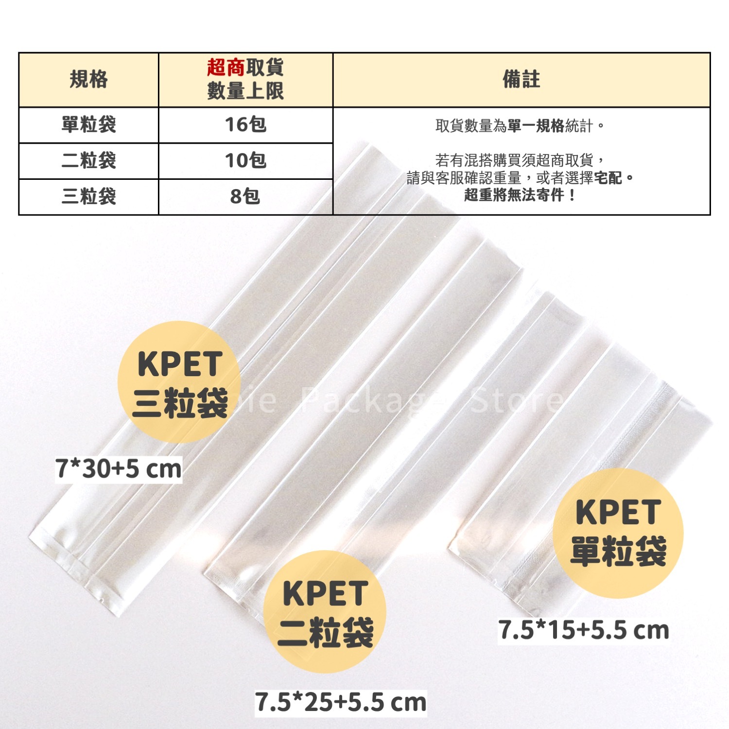 KPET折角袋｜透明｜單粒