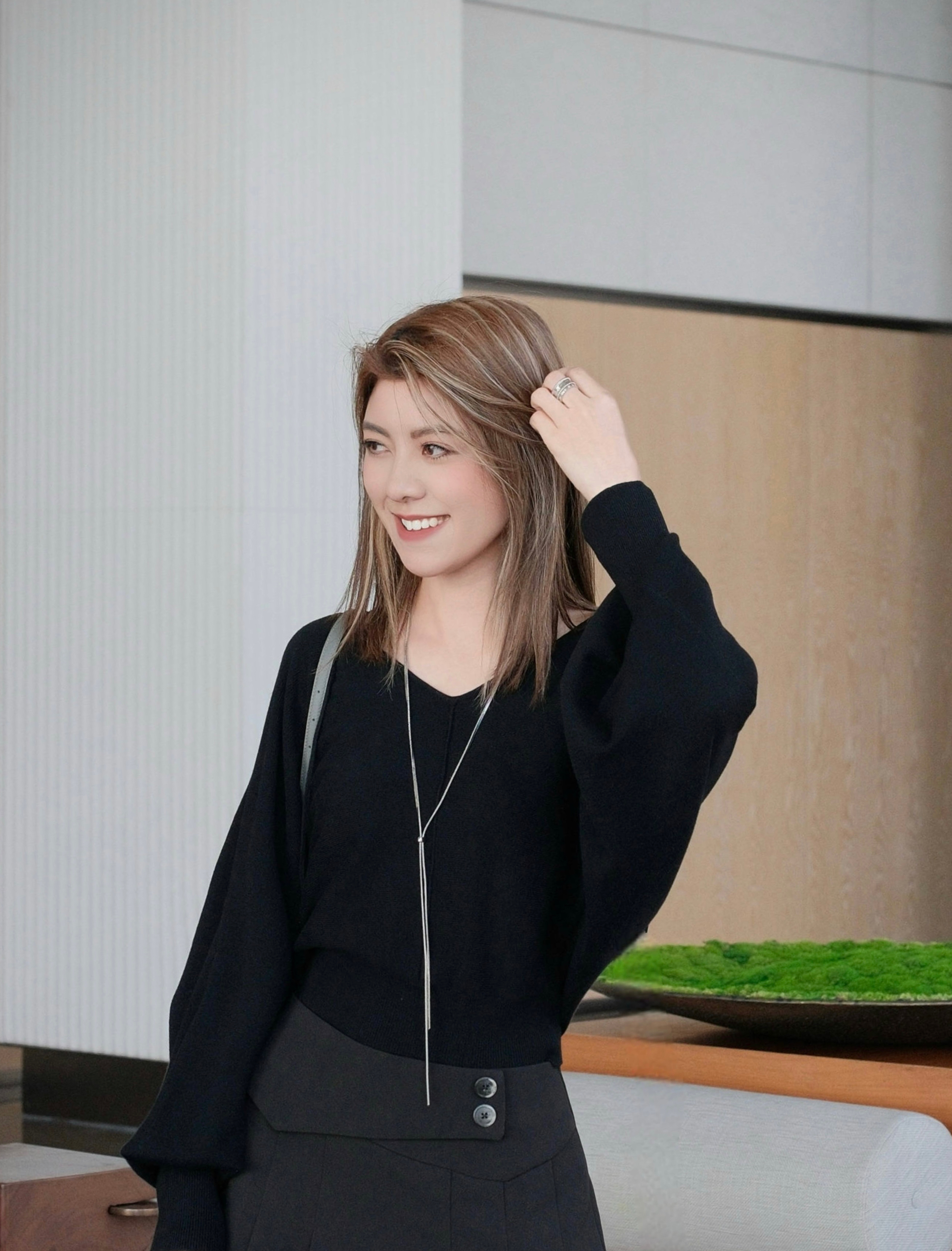 Silver-Tone Long Necklace_NL253L22