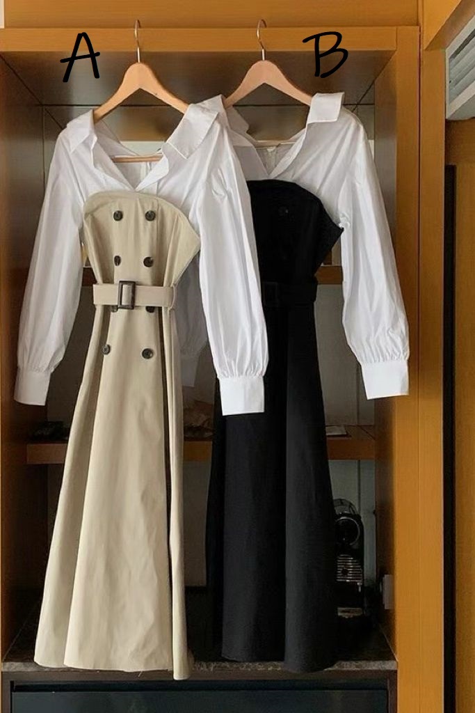 OP#14552🤎開肩鎖骨英倫裙