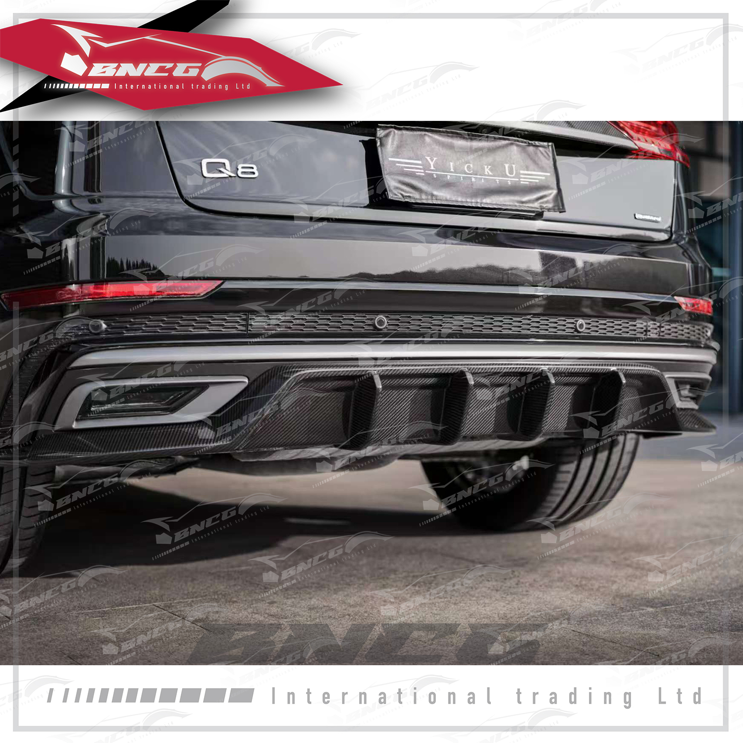 奧迪 Audi Q8 PD款 改裝 乾碳纖維 空力套件 大包圍 前下巴 後下巴 後包角 輪弧 中翼 頂翼