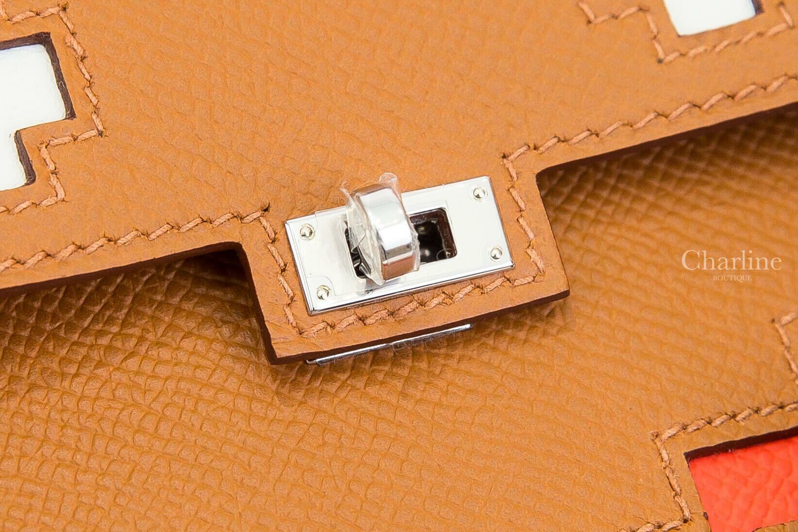 Hermès Kellydole Picto Veau Epsom AP 37 Gold 焦糖色銀釦手提肩背包