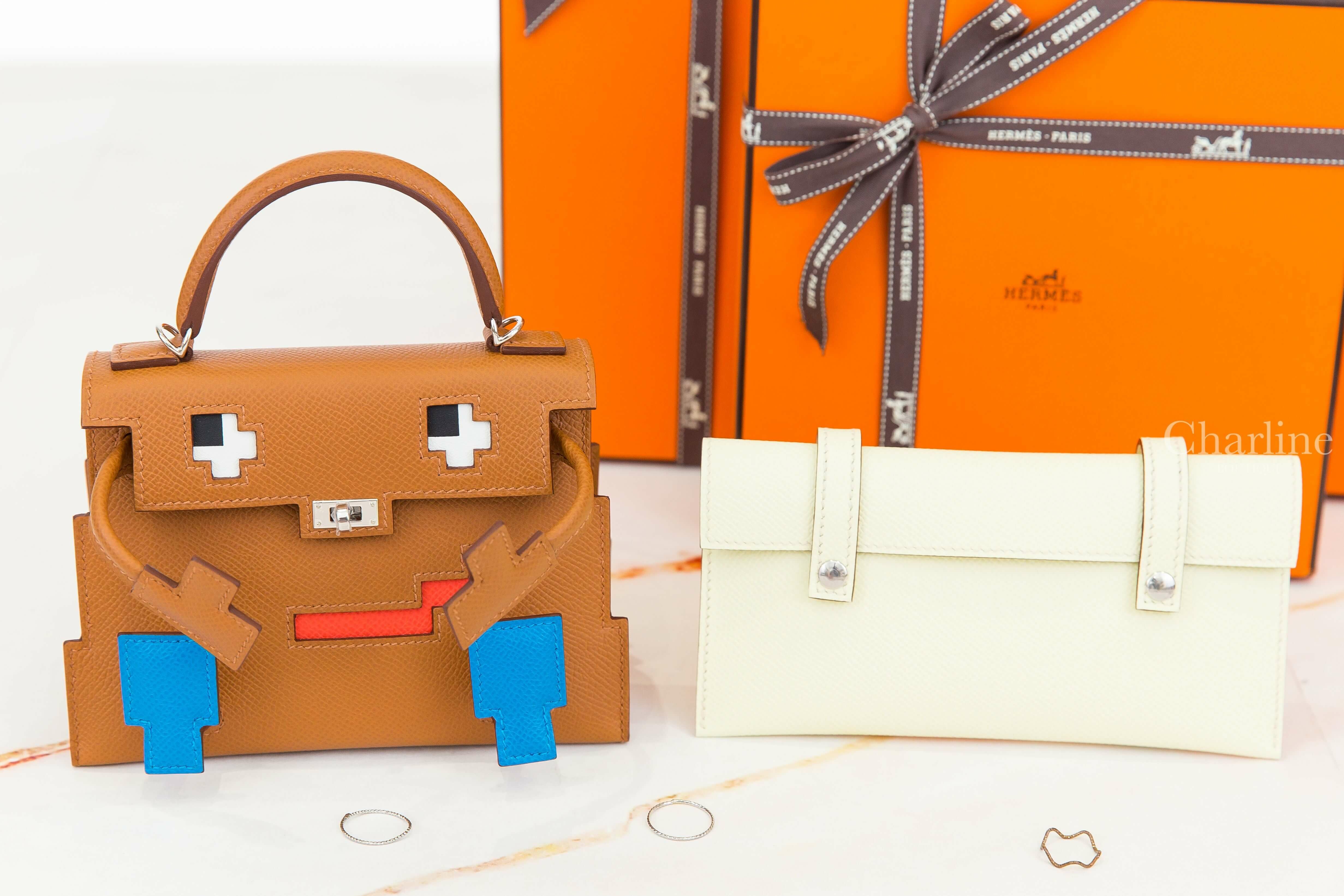 Hermès Kellydole Picto Veau Epsom AP 37 Gold 焦糖色銀釦手提肩背包