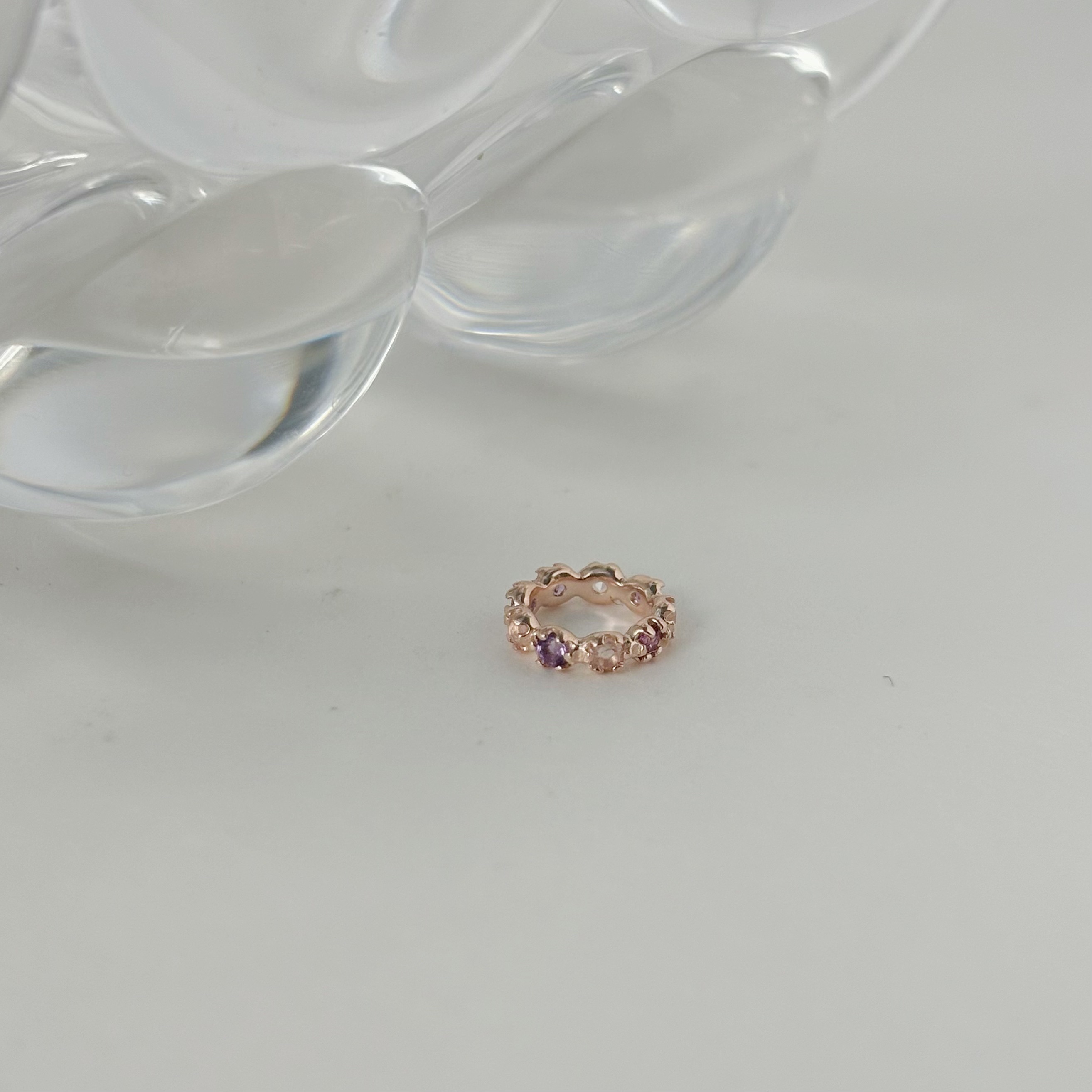 整圈小花粉紫水晶圈圈串飾