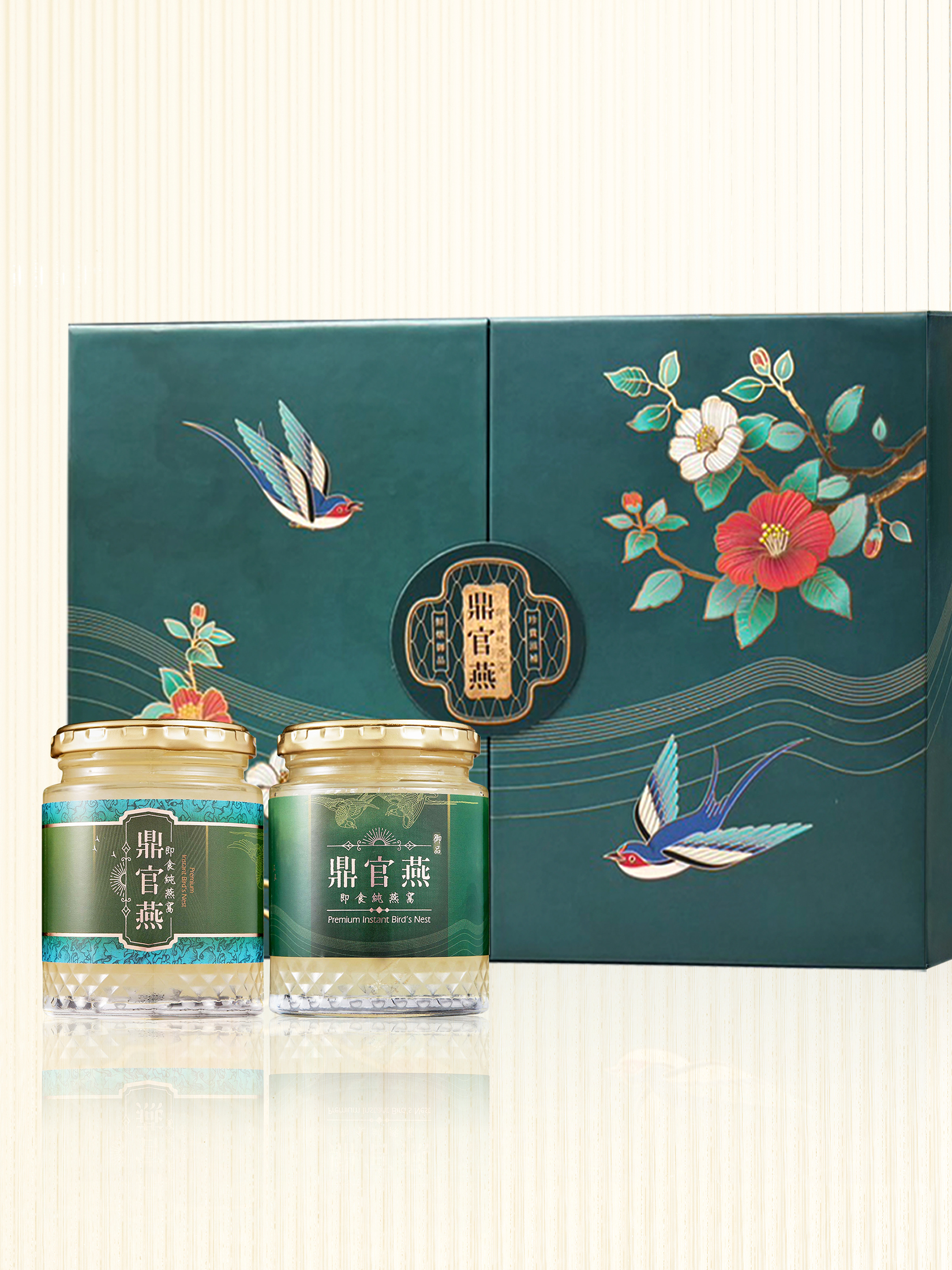 【鼎官燕】即食純燕窩-奢華二入禮盒｜花開富貴（240g×2入）