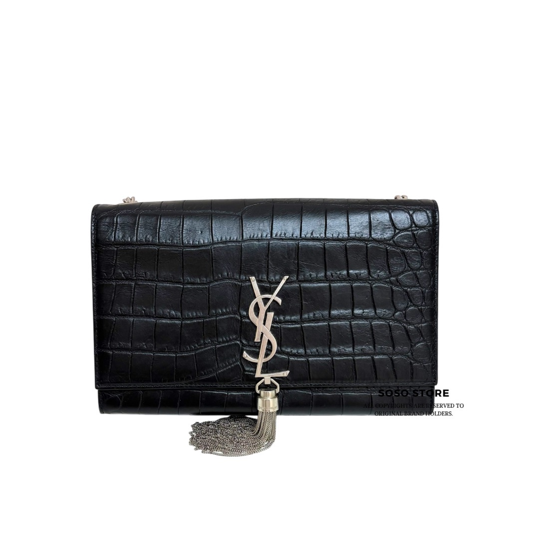YSL Kate Tassel Bag - Black / Shw