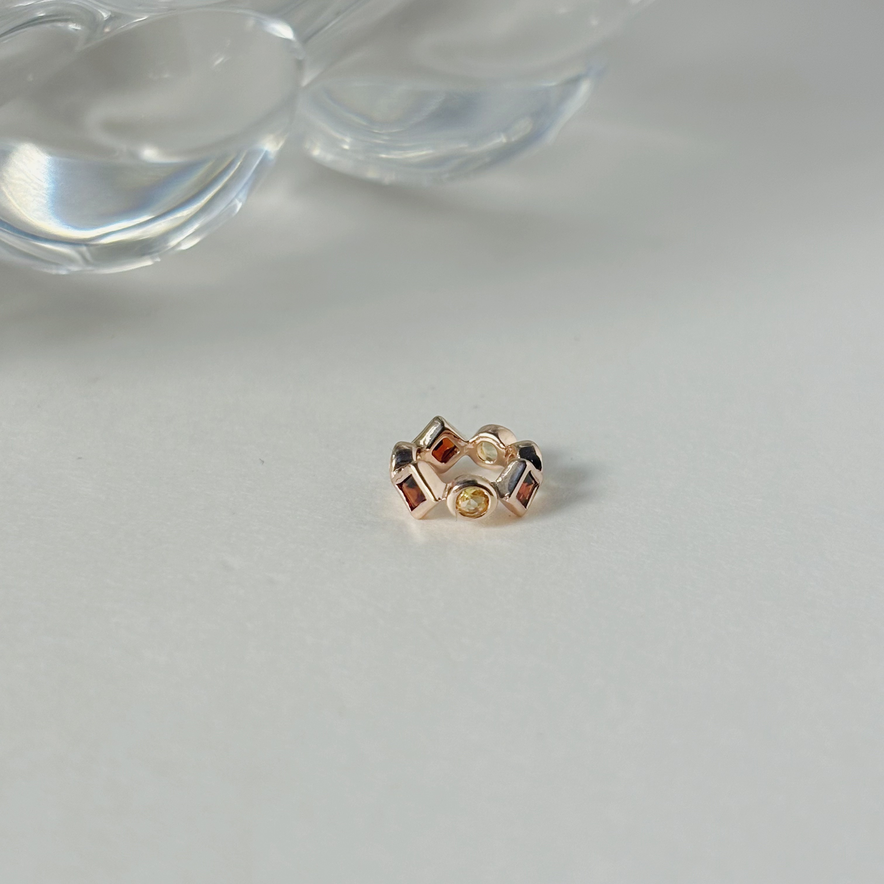 整圈圓菱黃水晶石榴石圈圈串飾