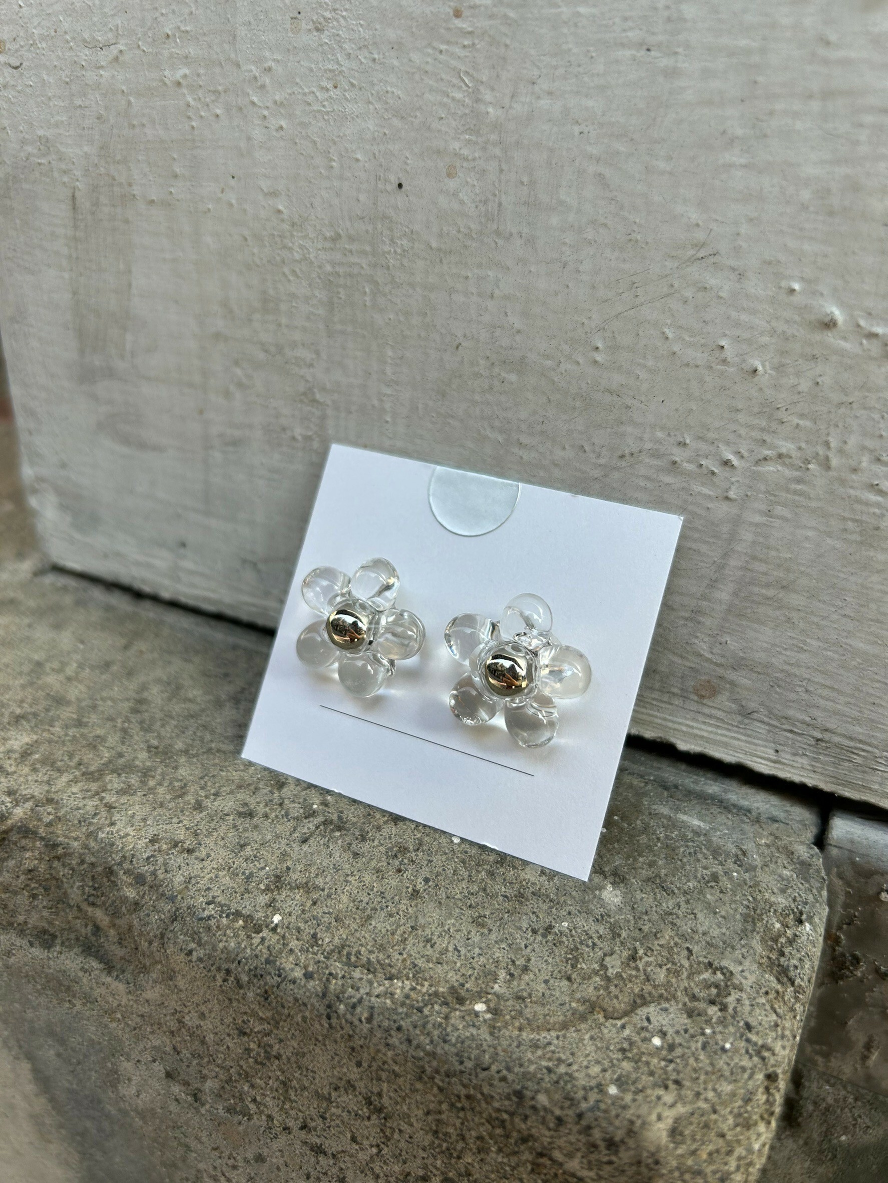 [Chouette Me.] 小花耳環 | 耳針 | 銀色 | NO.182