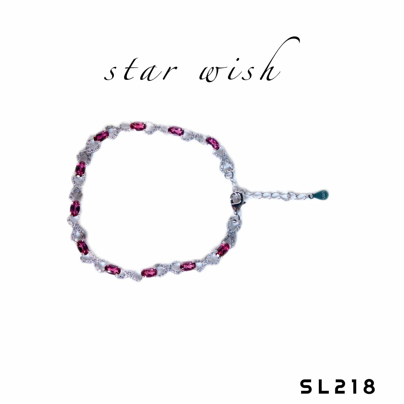 Star Wish Jewellery 925銀 美鋁石榴石手鏈- SL218