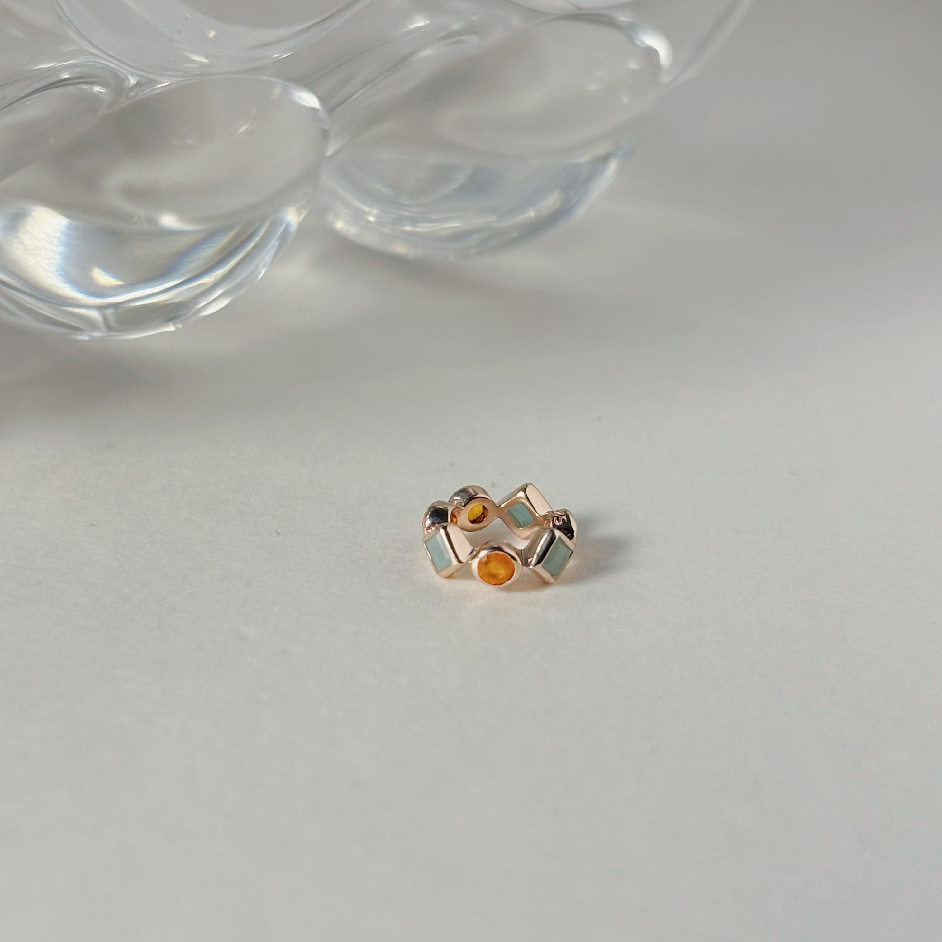 整圈圓菱天河石橘瑪瑙圈圈串飾