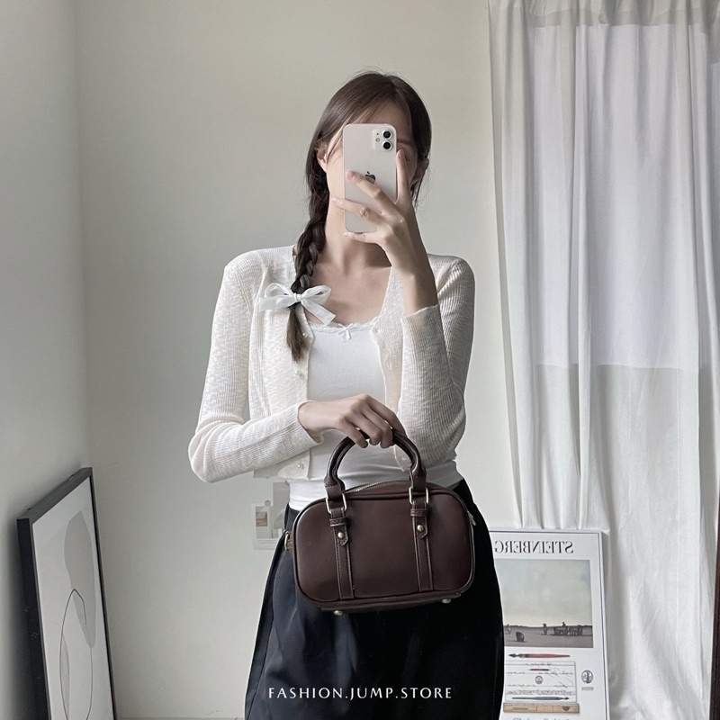 （現貨）售完不補 韓系美拉德風 復古保齡球包 方包 波士頓包 BAG13