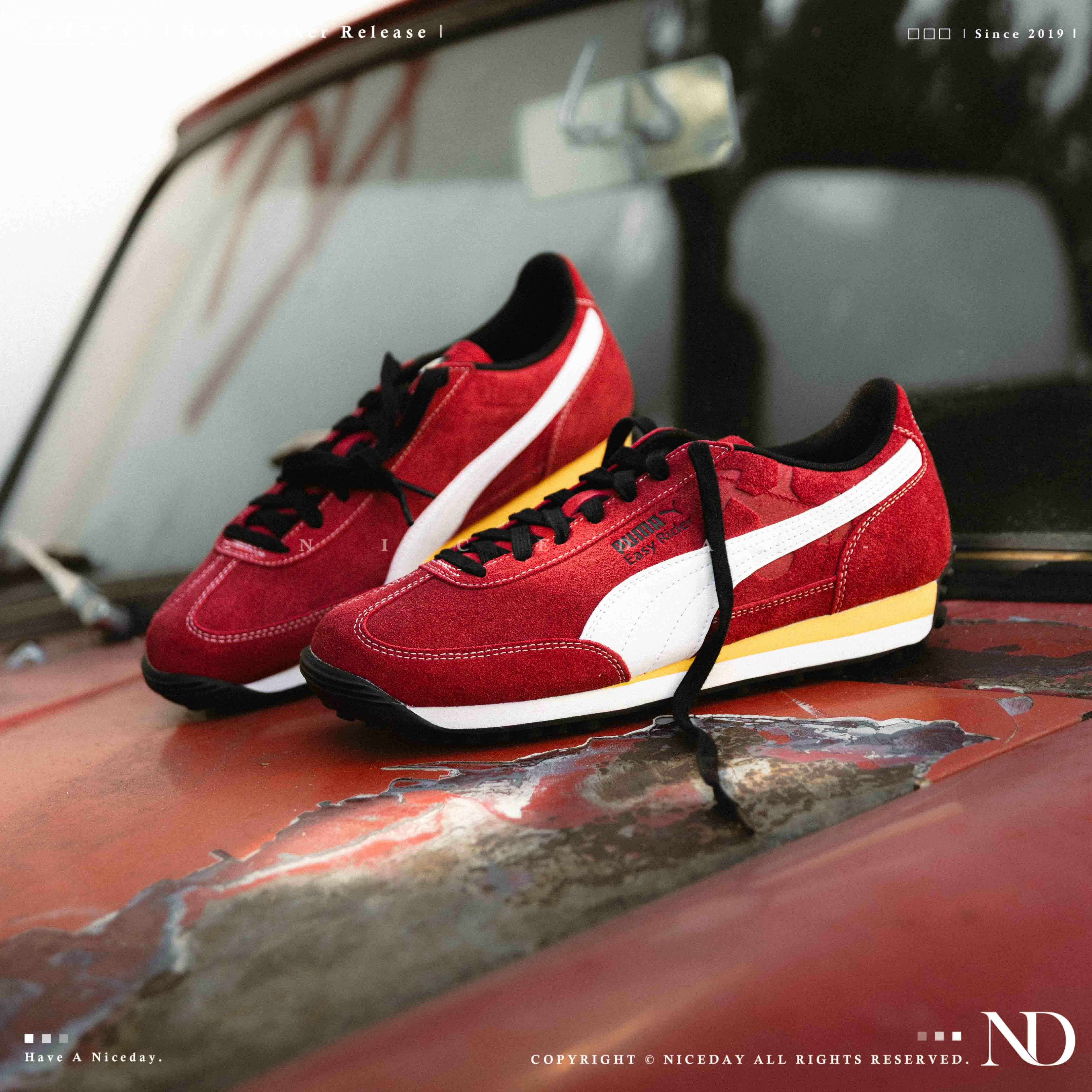 NICEDAY 現貨 PUMA Easy Rider Road to Unity 紅色 復古 皮革 男鞋 401339-01