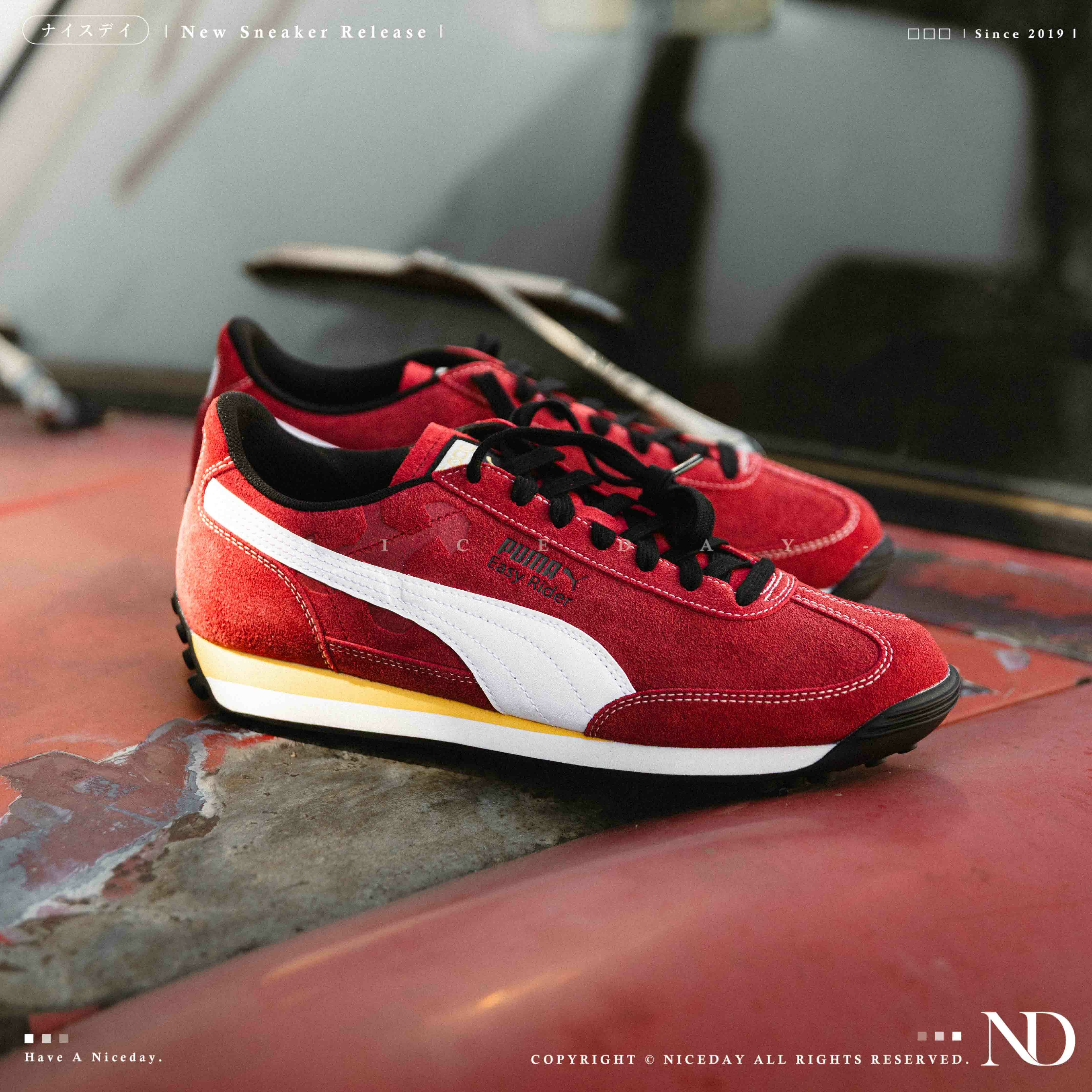 NICEDAY 現貨 PUMA Easy Rider Road to Unity 紅色 復古 皮革 男鞋 401339-01