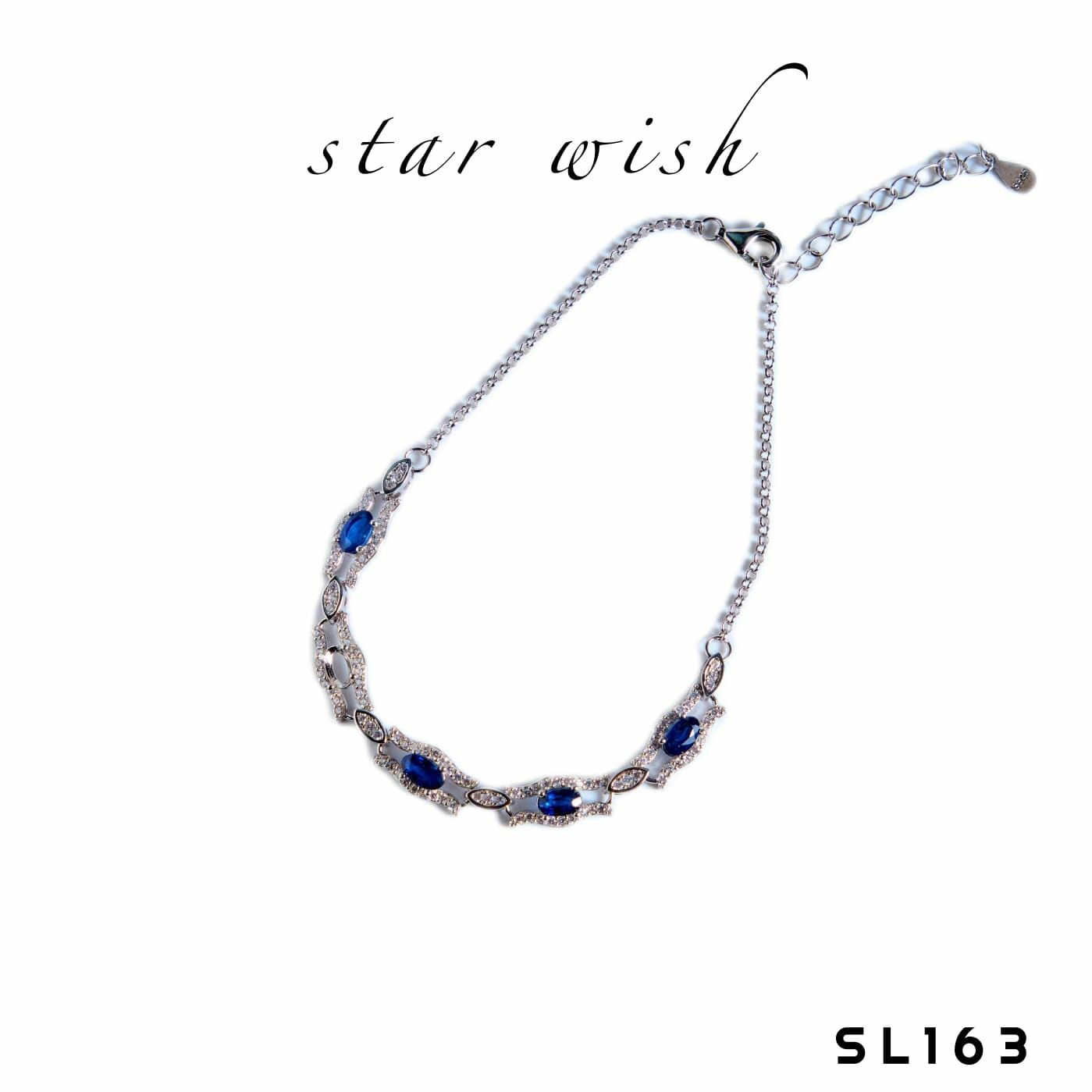 Star Wish Jewellery 925銀 藍寶石手鏈- SL163